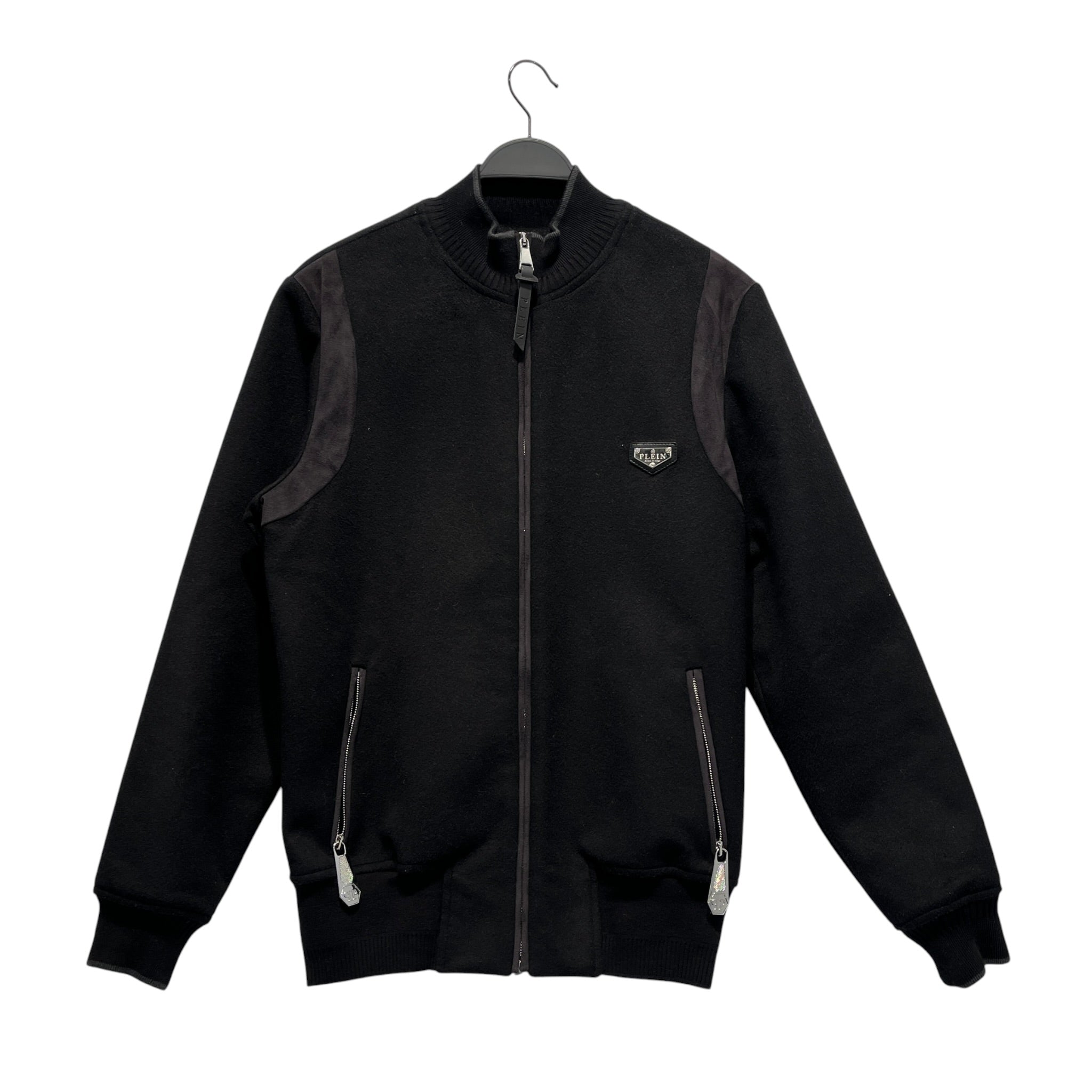 PHILIPP PLEIN/Jacket/M/Wool/BLK/Border/Wool Zip Jacket w Huge Zippers view 1