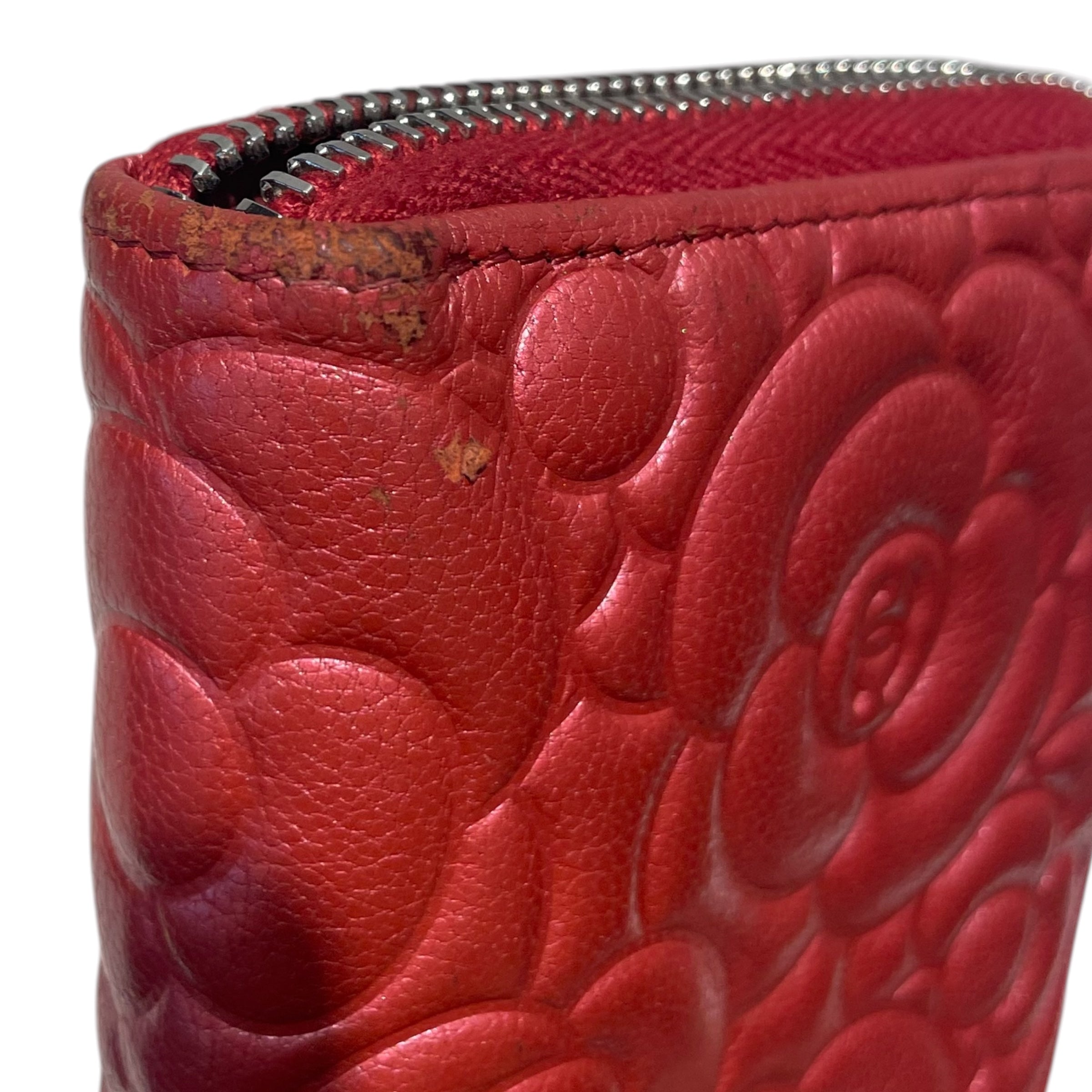 CHANEL/Wallet/Leather/PNK/Camellia Embossed Zip Wallet view 7