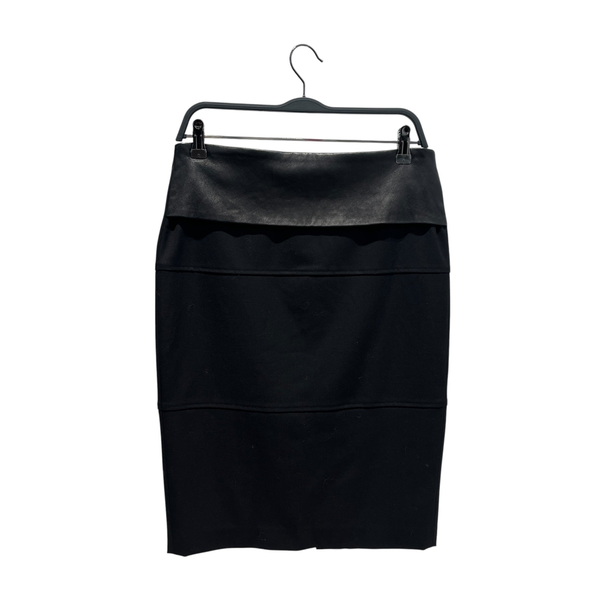 BRUNELLO CUCINELLI/Skirt/M/Cotton/BLK/LEATHER TOP FLAP view 1