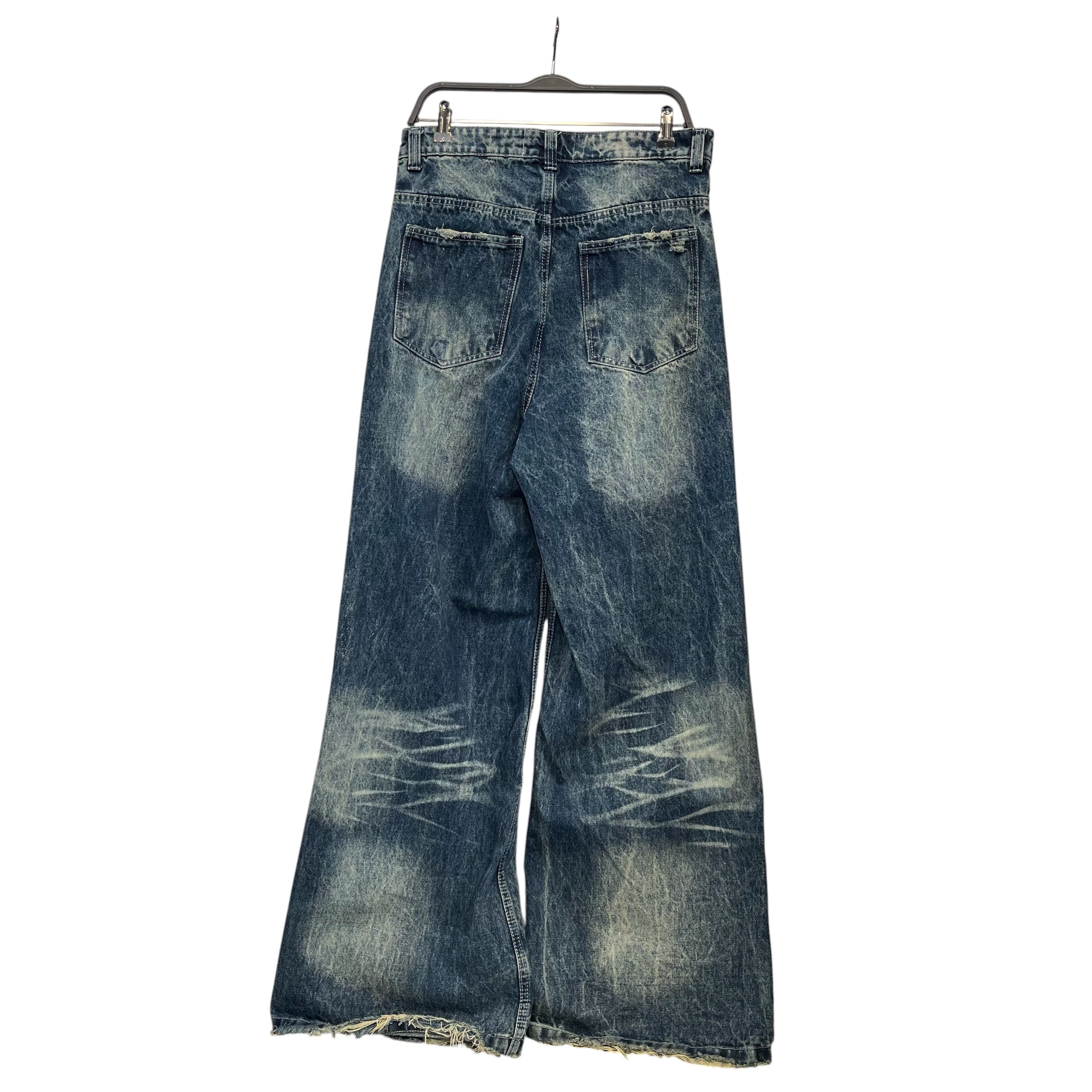 WORNBYREZA/Straight Pants/M/Denim/BLU/FADE WASH DISTRESSED KNEE view 2