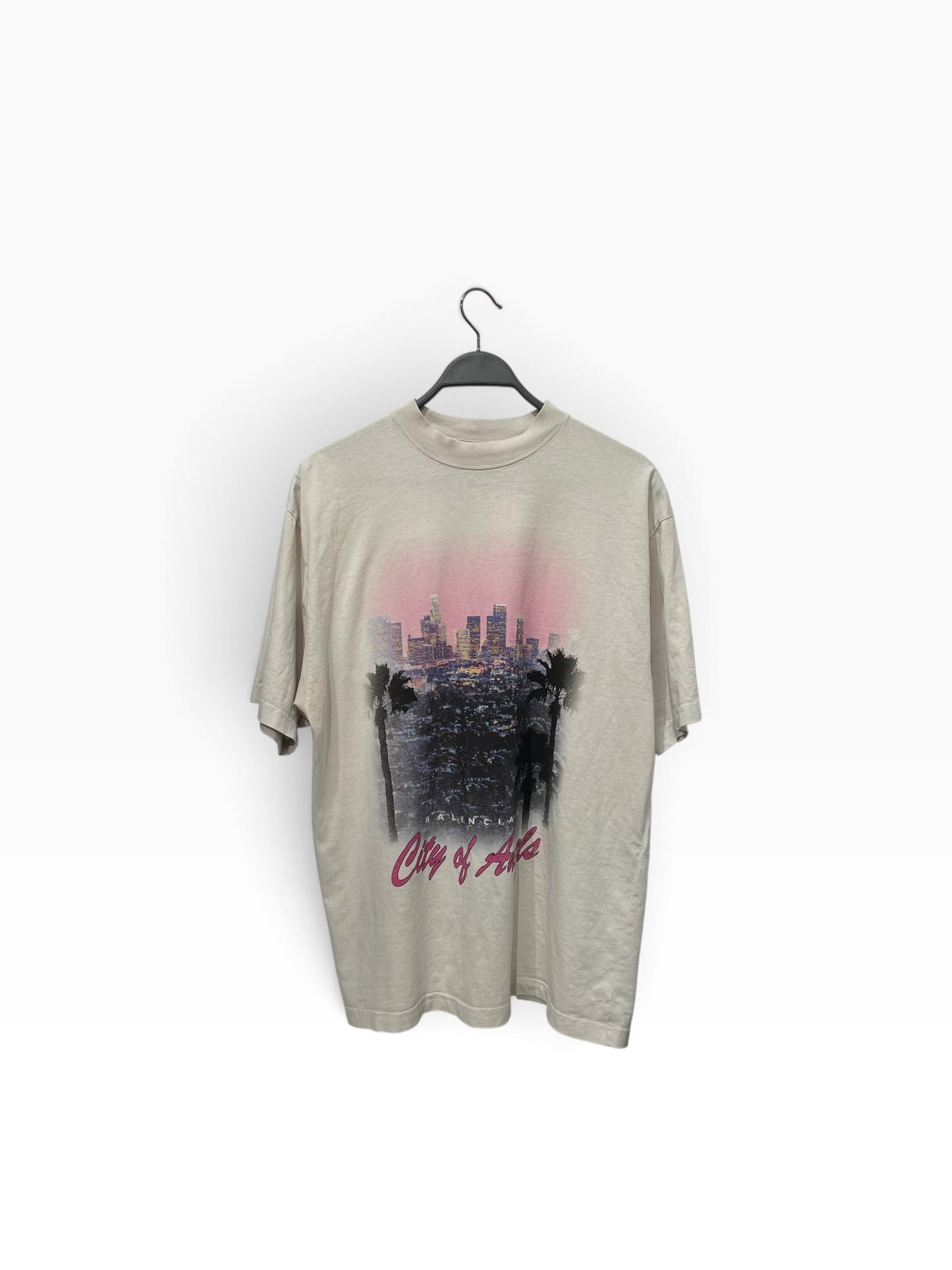 BALENCIAGA/T-Shirt/XS/Cotton/WHT/Graphic/city view 1