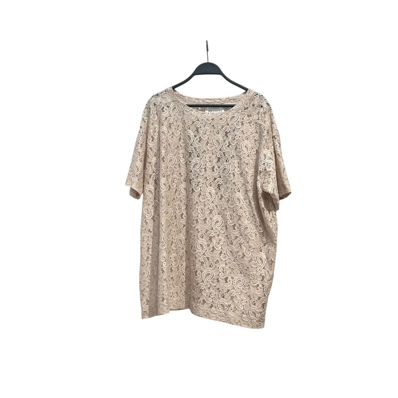 Martin Margiela/Cut & Sew/44/Cotton/BEG/LACE TEE M LOGO