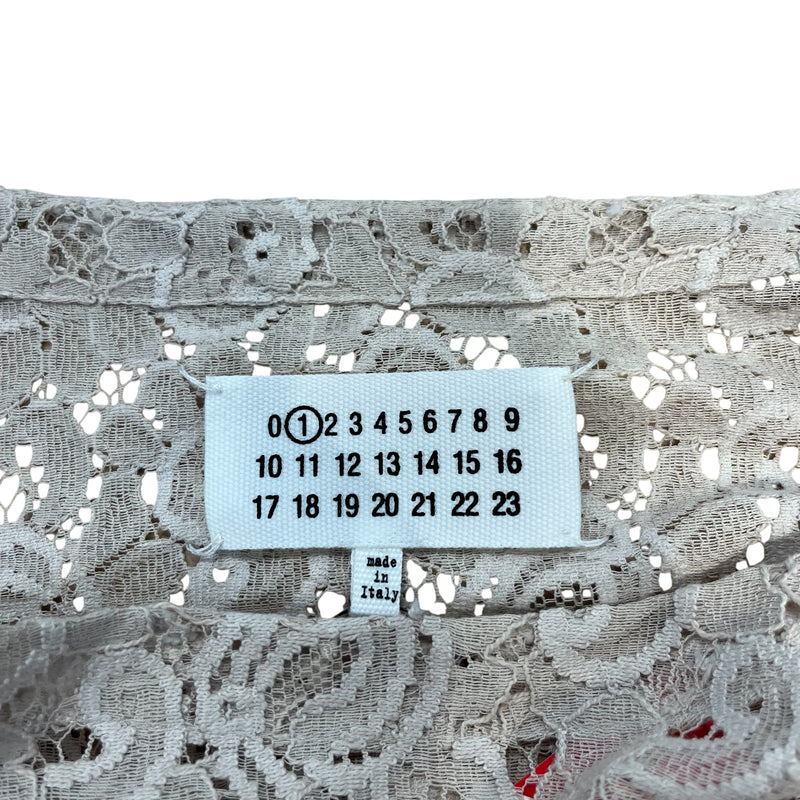 Martin Margiela/Cut & Sew/44/Cotton/BEG/LACE TEE M LOGO