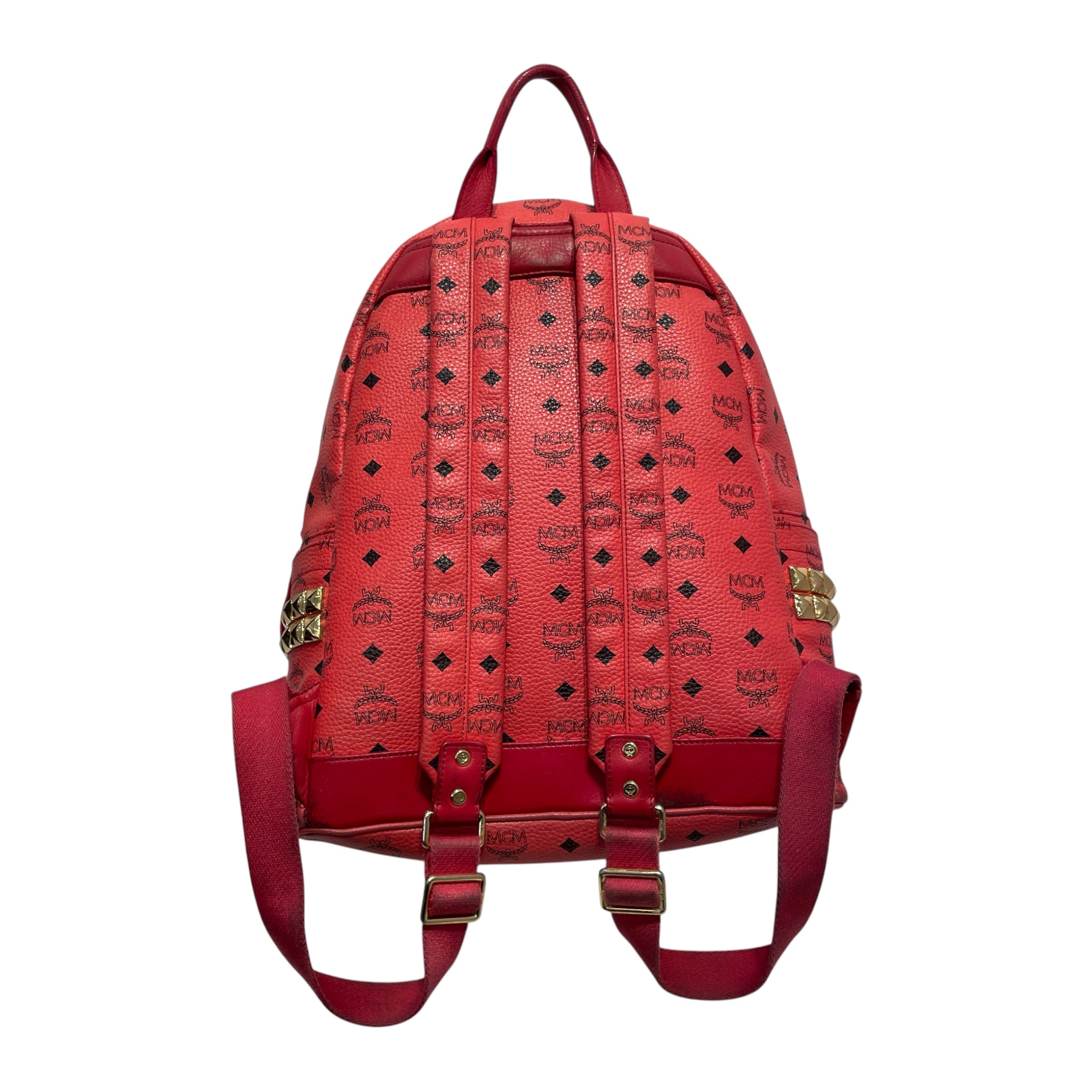 MCM/Backpack/Monogram/Leather/PNK/GOLD STUDDED view 2