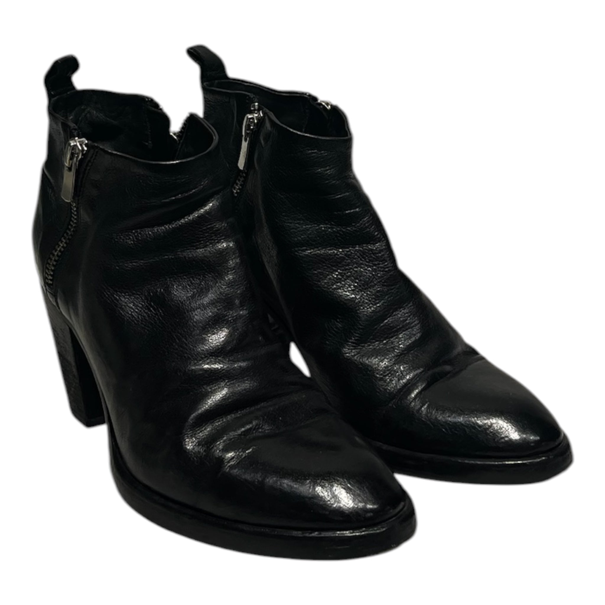 OFFICINE CREATIVE/Booties/EU 37.5/Leather/BLK/Ruched Leather view 1
