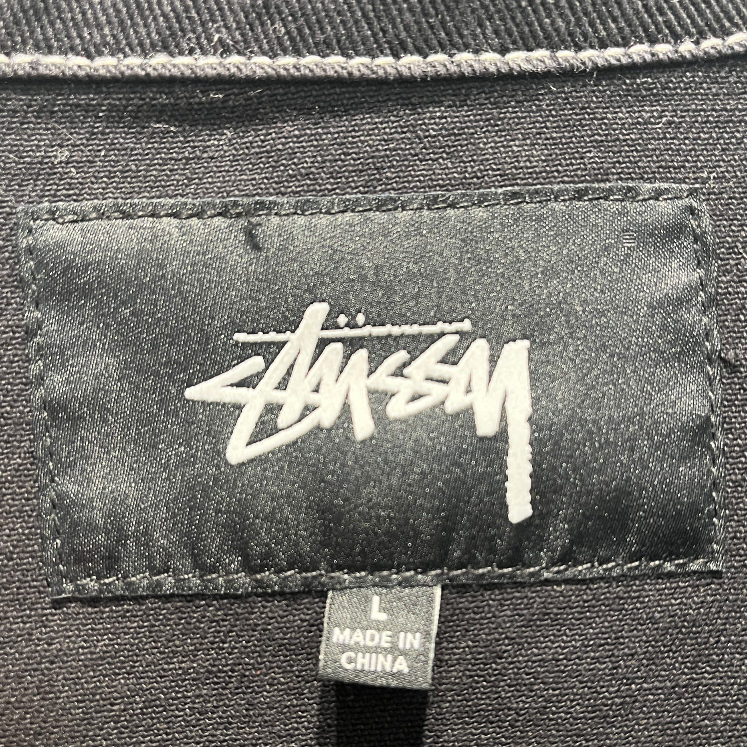 STUSSY/Denim Jkt/L/Cotton/BLK/Overdyed Garage Work Jacket view 3