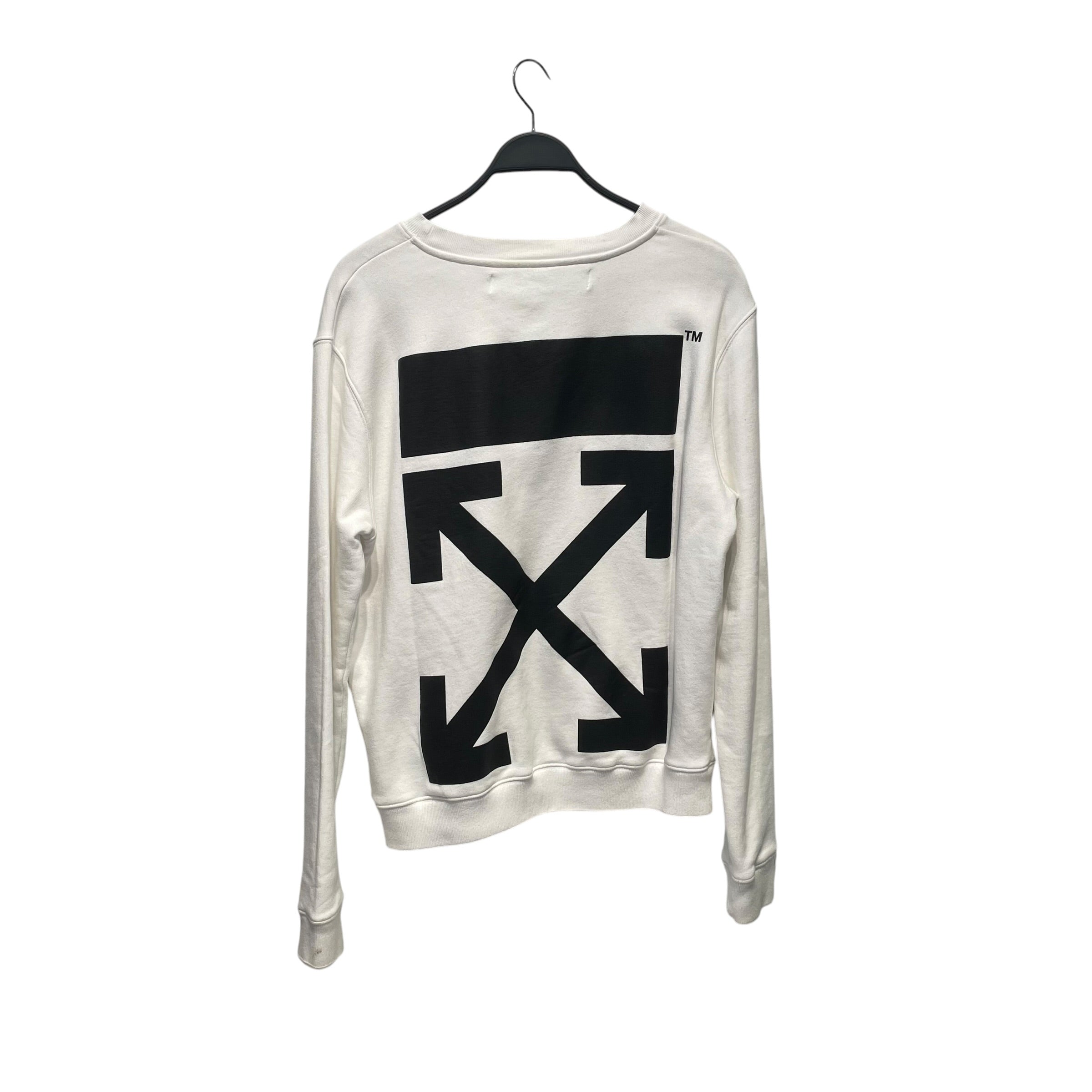 OFF-WHITE/DOVER STREET MARKET/Sweatshirt/L/Graphic/Cotton/WHT/watch your back view 2