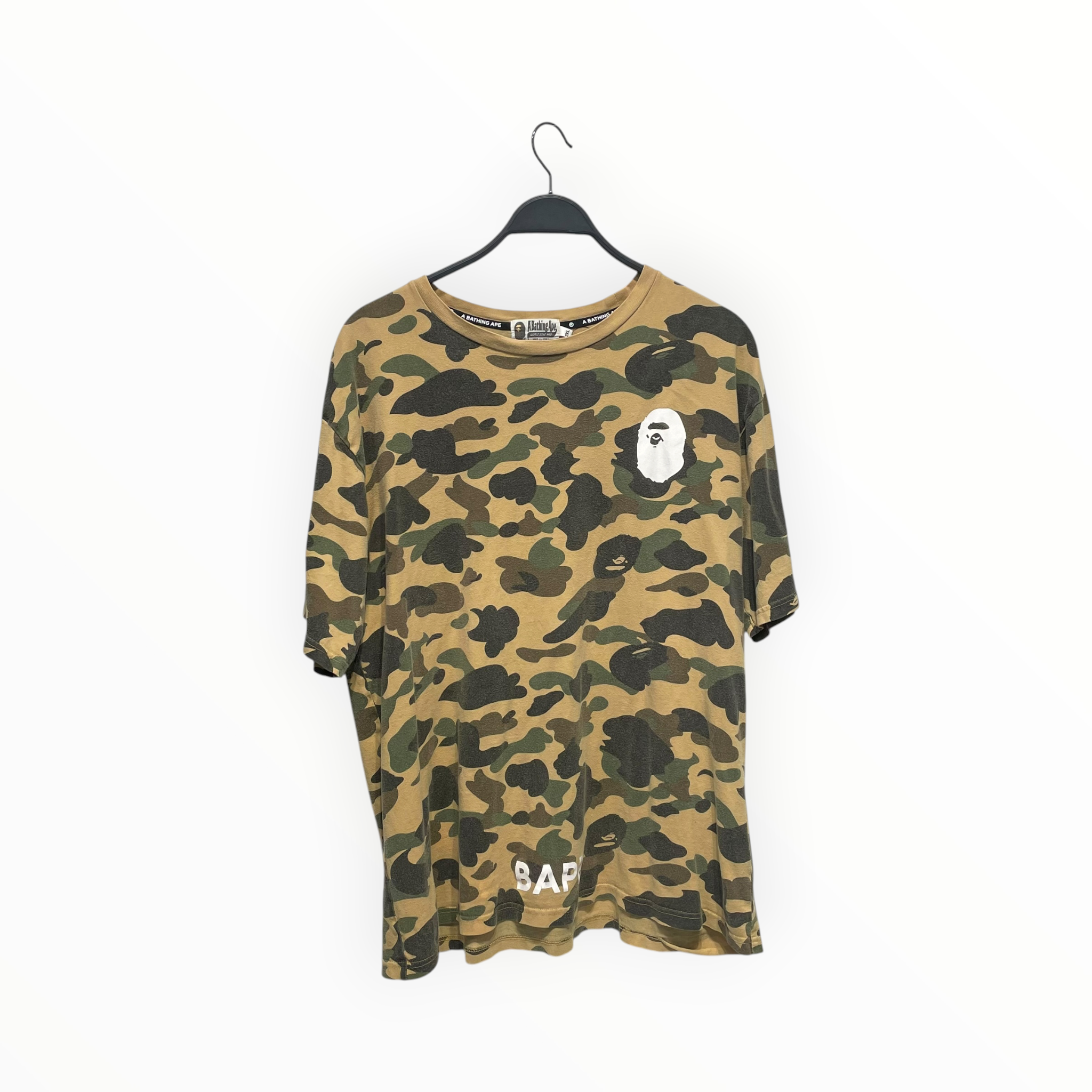 A BATHING APE/T-Shirt/XXL/Cotton/GRN/Camouflage/logo tee view 1