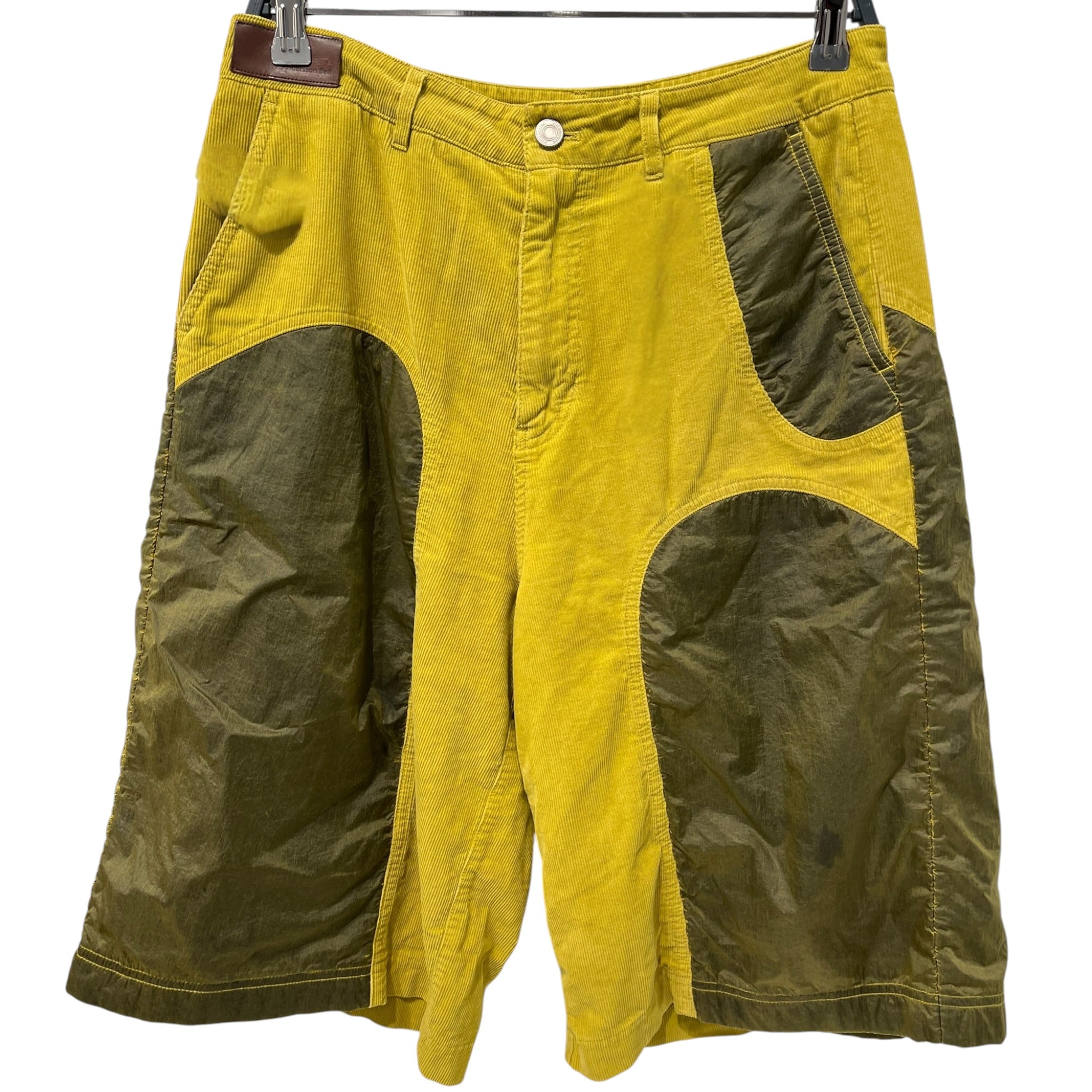 Andersson Bell/Shorts/46/YEL/PANELED NYLON FRONT LEATHER view 1