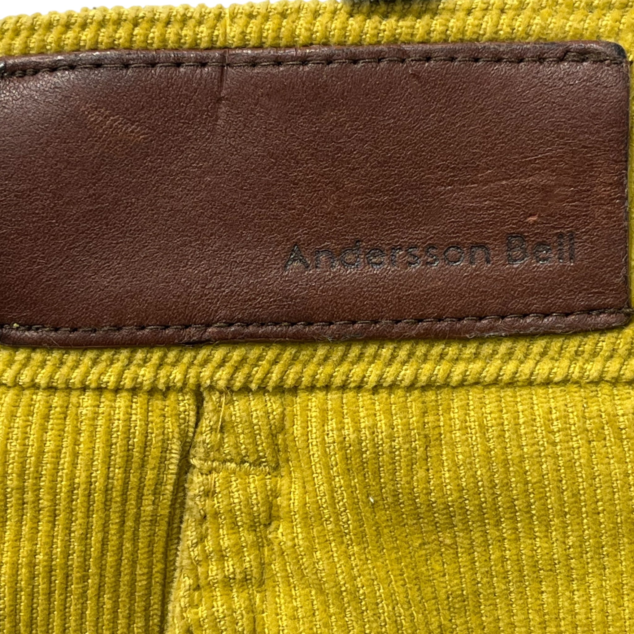 Andersson Bell/Shorts/46/YEL/PANELED NYLON FRONT LEATHER view 4