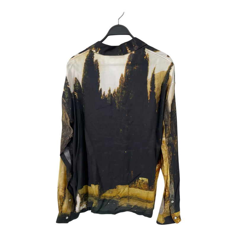 424(FourTwoFour)/LS Shirt/L/Polyester/MLT/All Over Print/CAMICO UOMO BLCK/WHT/ORNG