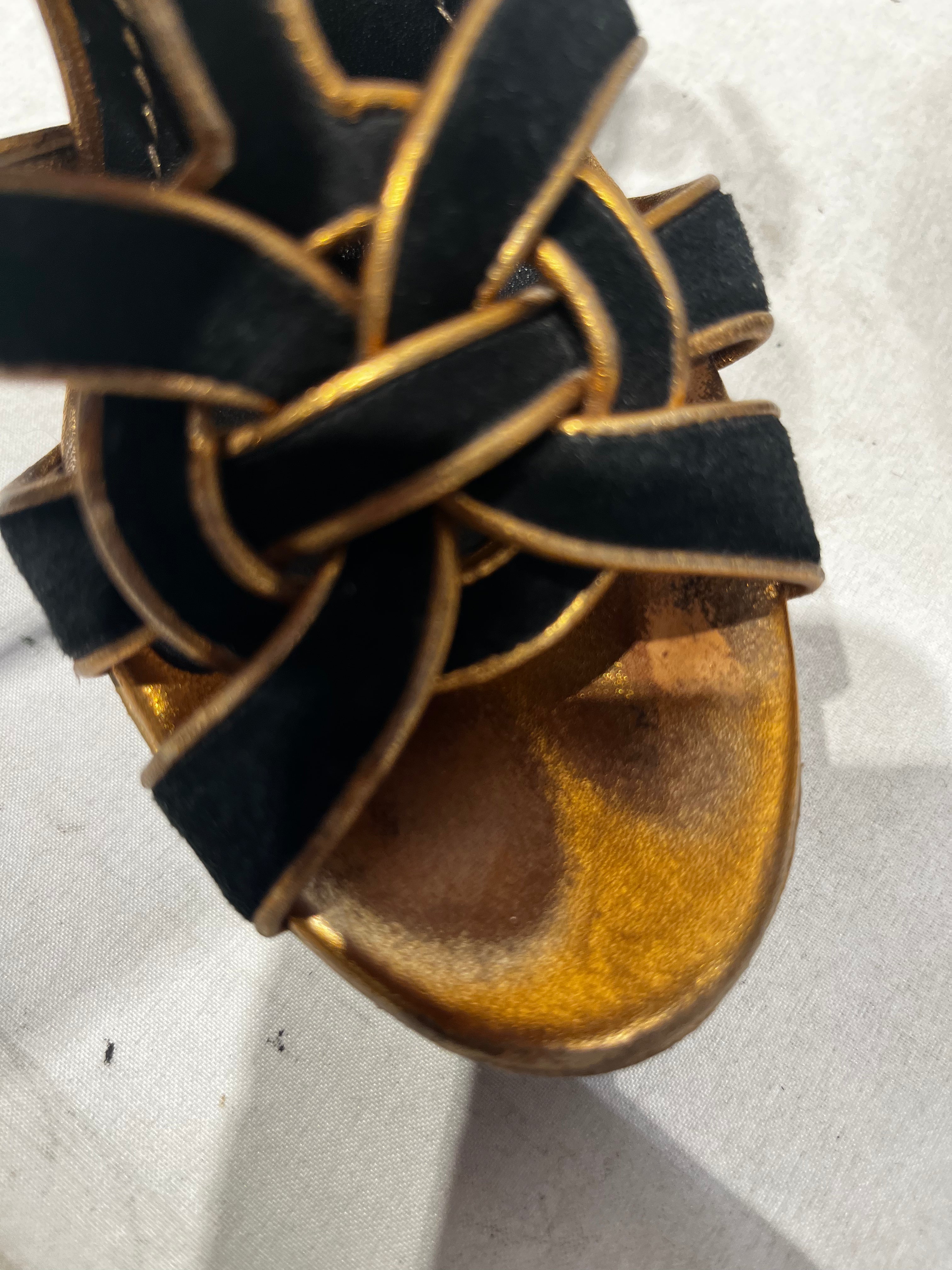YVES SAINT LAURENT/Heels/US 7/Suede/BLK/YSL TRIBUTE SUEDE HEELS view 4