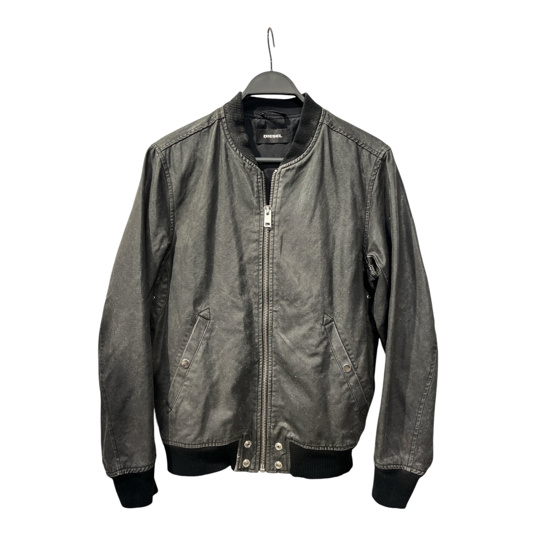 DIESEL/Jacket/M/Cotton/GRY/DARK GREY WAXED BOMBER view 1