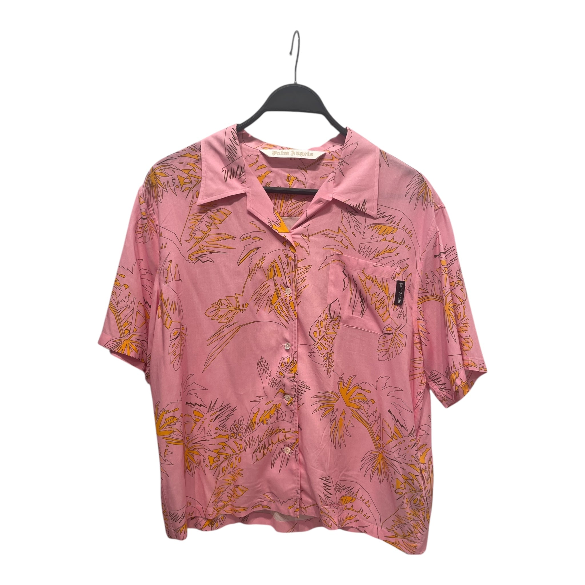 Palm Angels/Hawaiian Shirt/44/Polyester/PNK/All Over Print/YELLO DESIGNS/#PWGA071S22FAB00 view 1