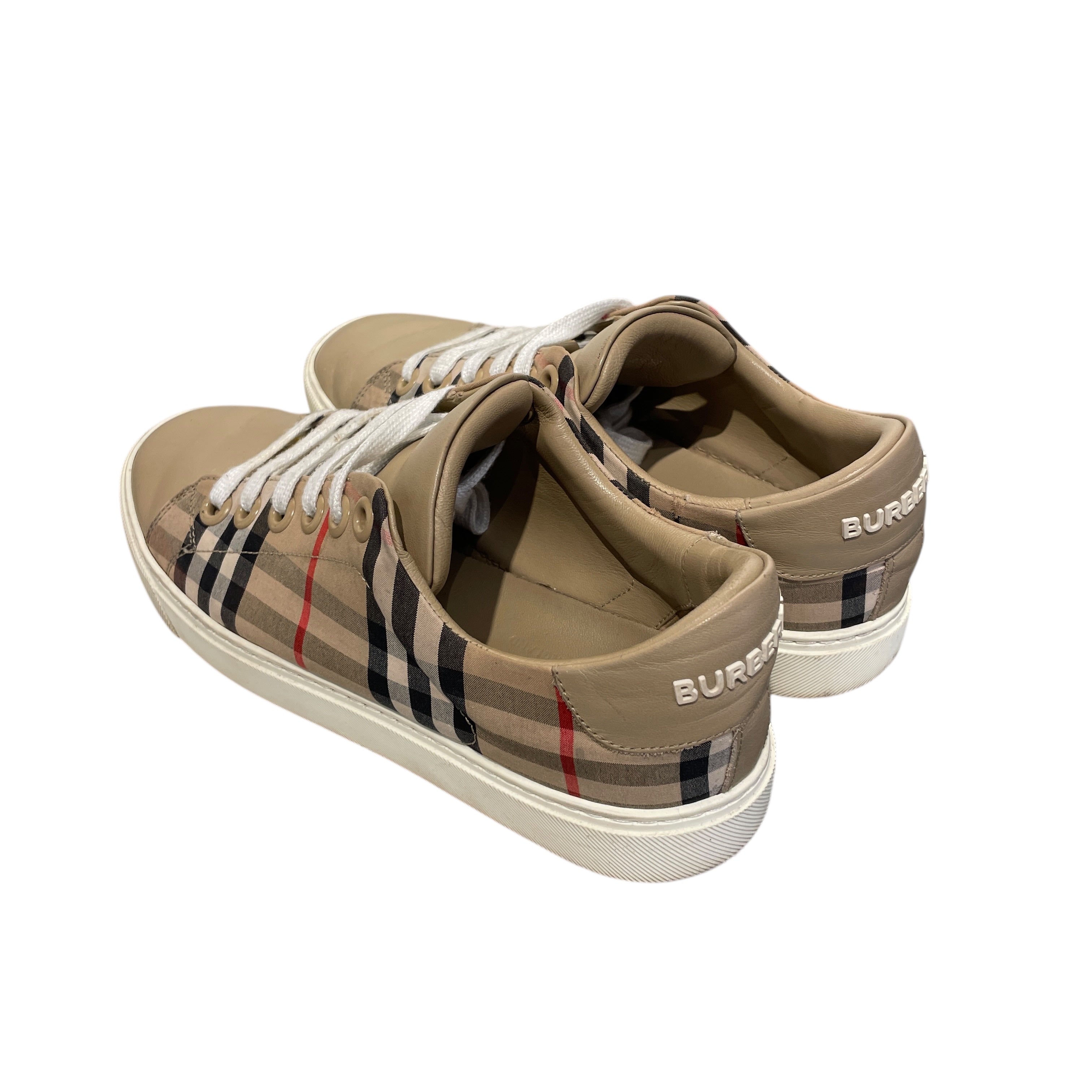 BURBERRY LONDON/Low-Sneakers/Plaid/Cotton/BEG/ view 2