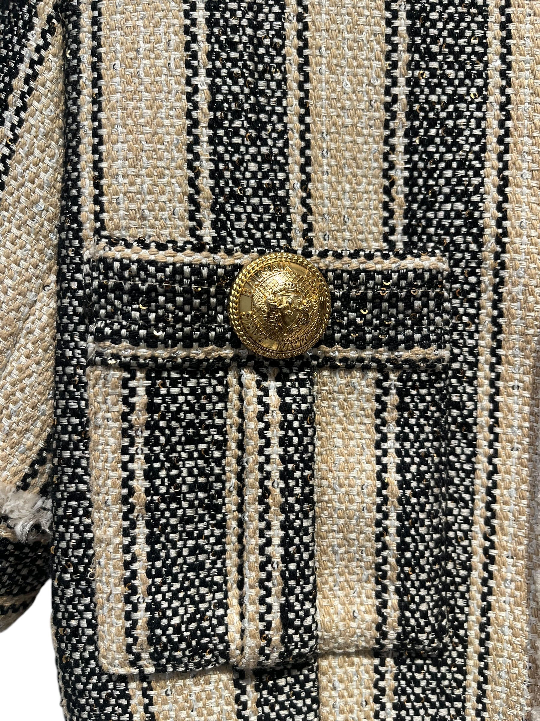 BALMAIN/SS Dress/S/Stripe/Cotton/MLT/ view 3