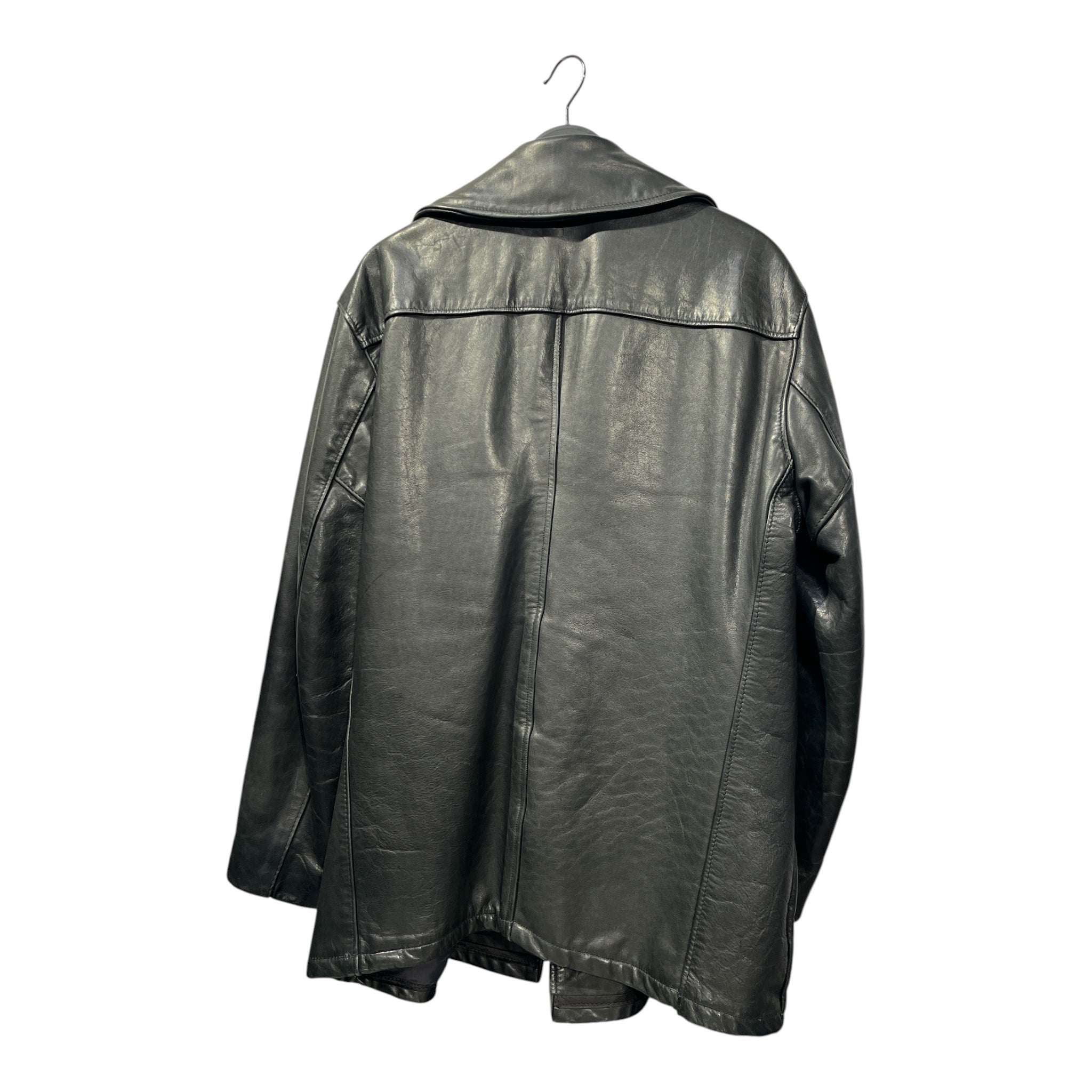 SCHOTT NYC U.S 740N/Leather Jkt/46/Leather/BLK/U.S 740N LEATHER PEACOAT view 2