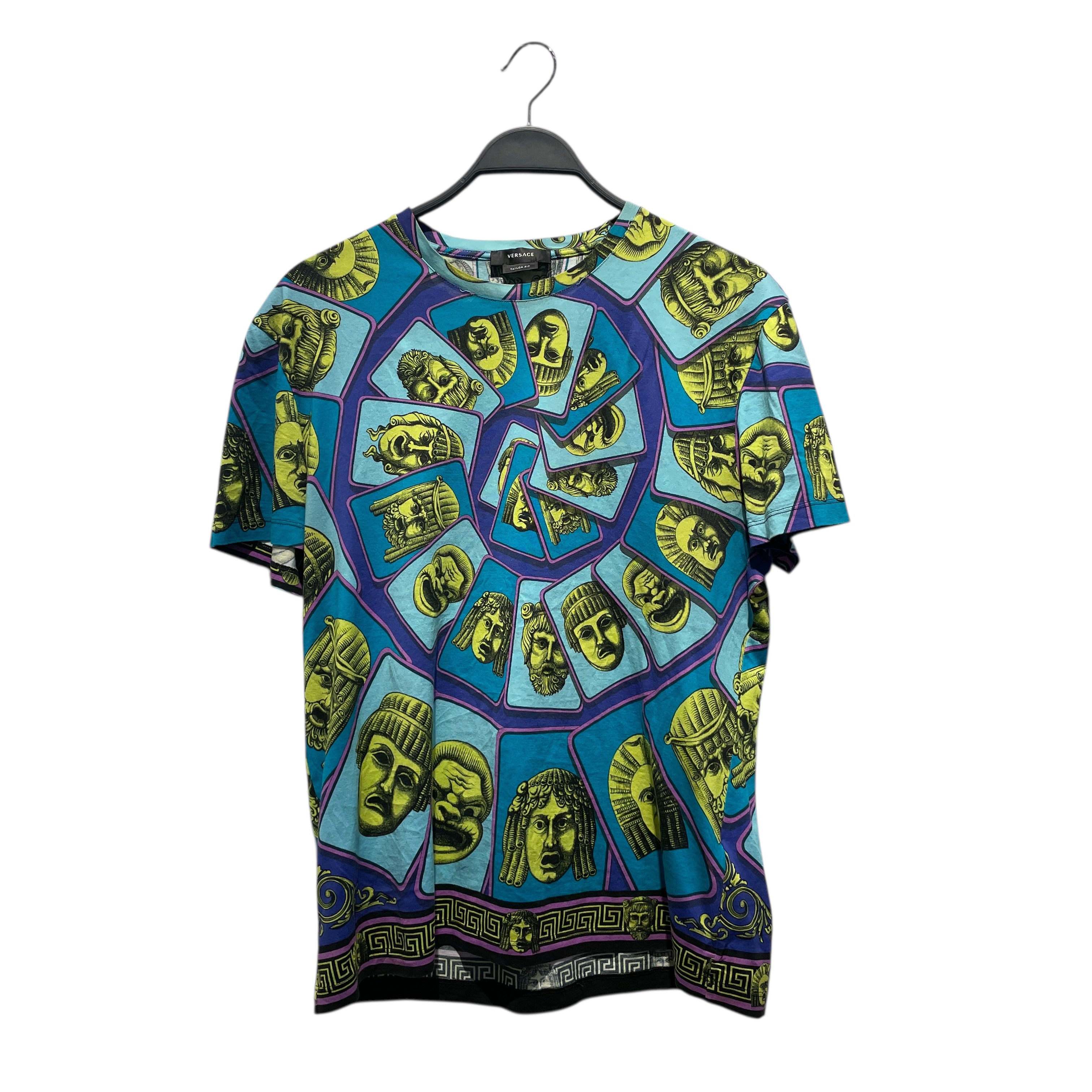 VERSACE/T-Shirt/XL/Cotton/BLU/All Over Print/ view 1