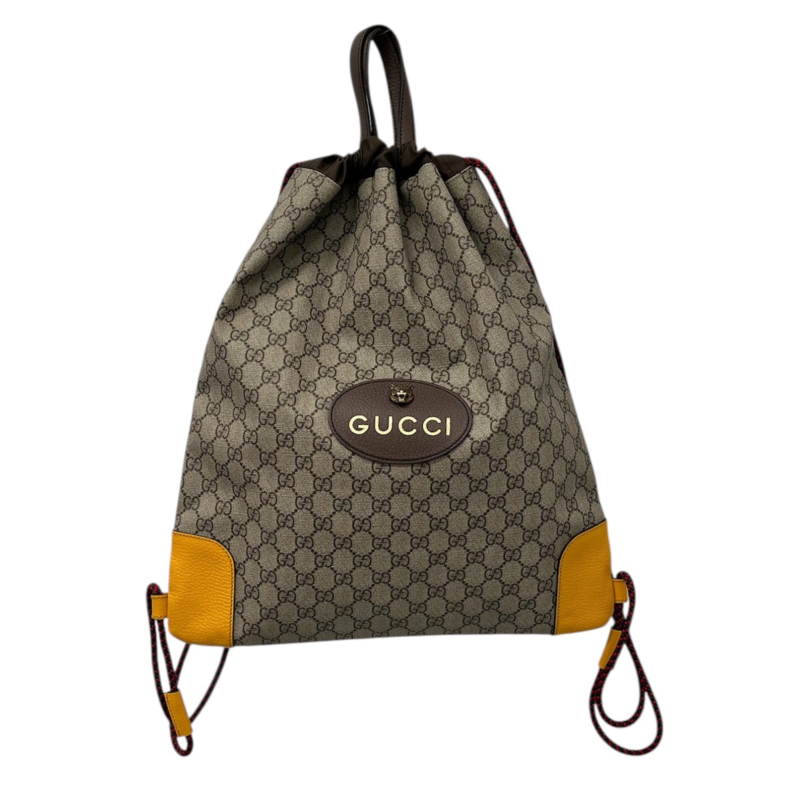 GUCCI/Backpack/Monogram/Leather/GRY/YELLOW LEATHER CORNERS view 1