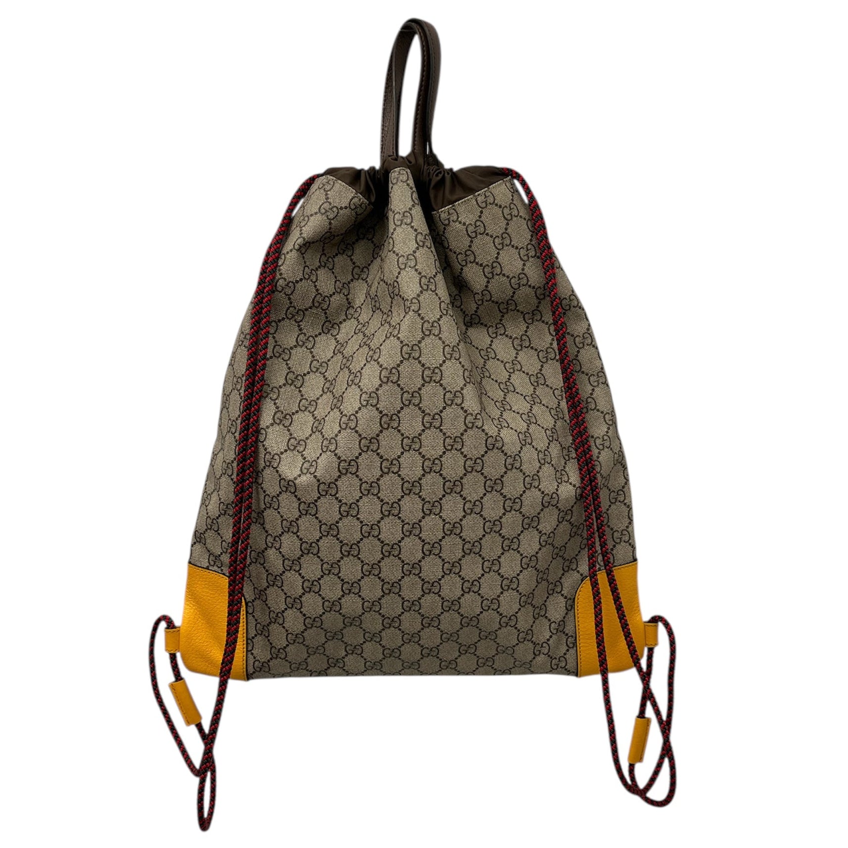 GUCCI/Backpack/Monogram/Leather/GRY/YELLOW LEATHER CORNERS view 2