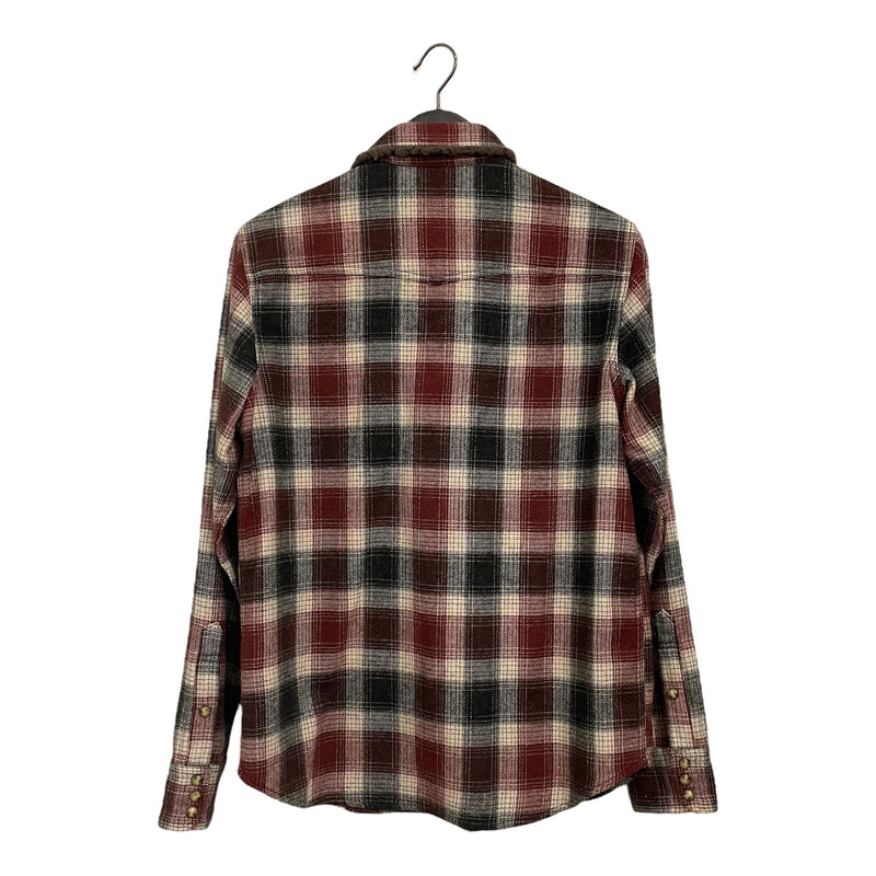 PPFM/Flannel Shirt/M/Wool/RED/Plaid/FAUX FUR LINED COLLAR