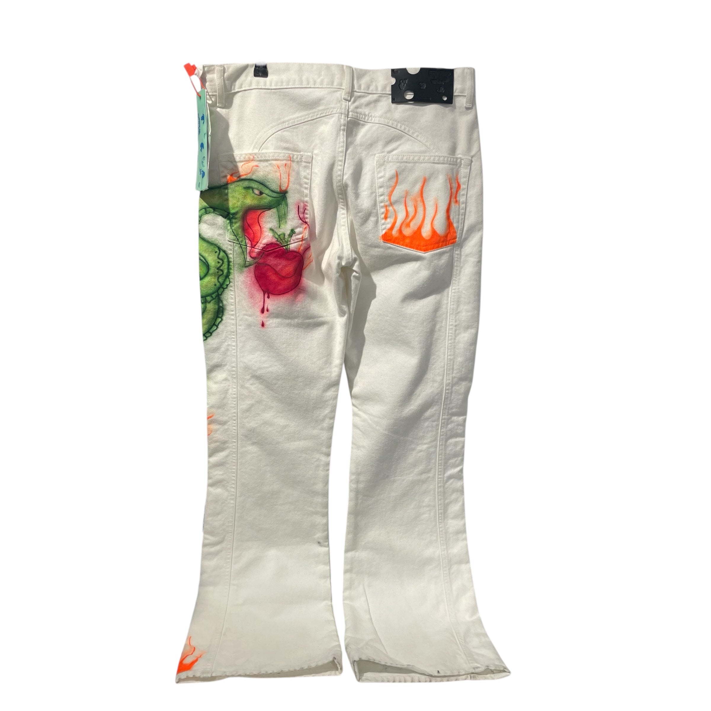 OFF-WHITE/Pants/36/Cotton/WHT/Graphic/OFF WHITE SNAKE GRAPHIC view 2