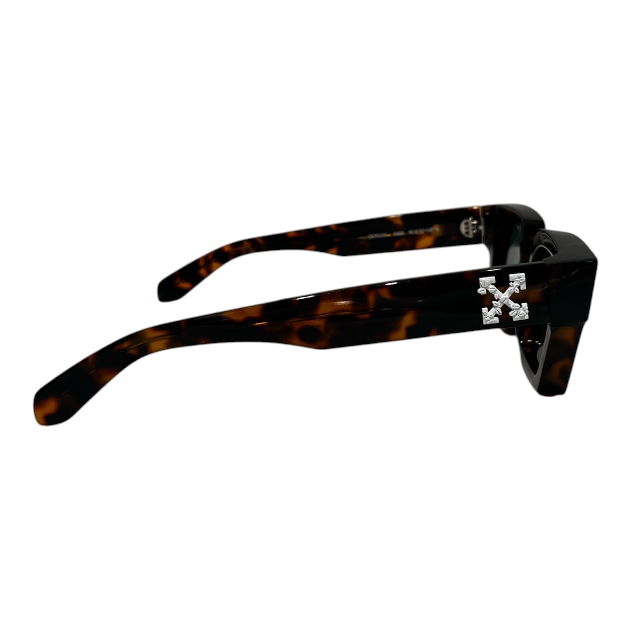 OFF-WHITE/Sunglasses/All Over Print/Tortoiseshell Pattern/BRW/VIRGIL SQUARE / GREEN LENS view 2