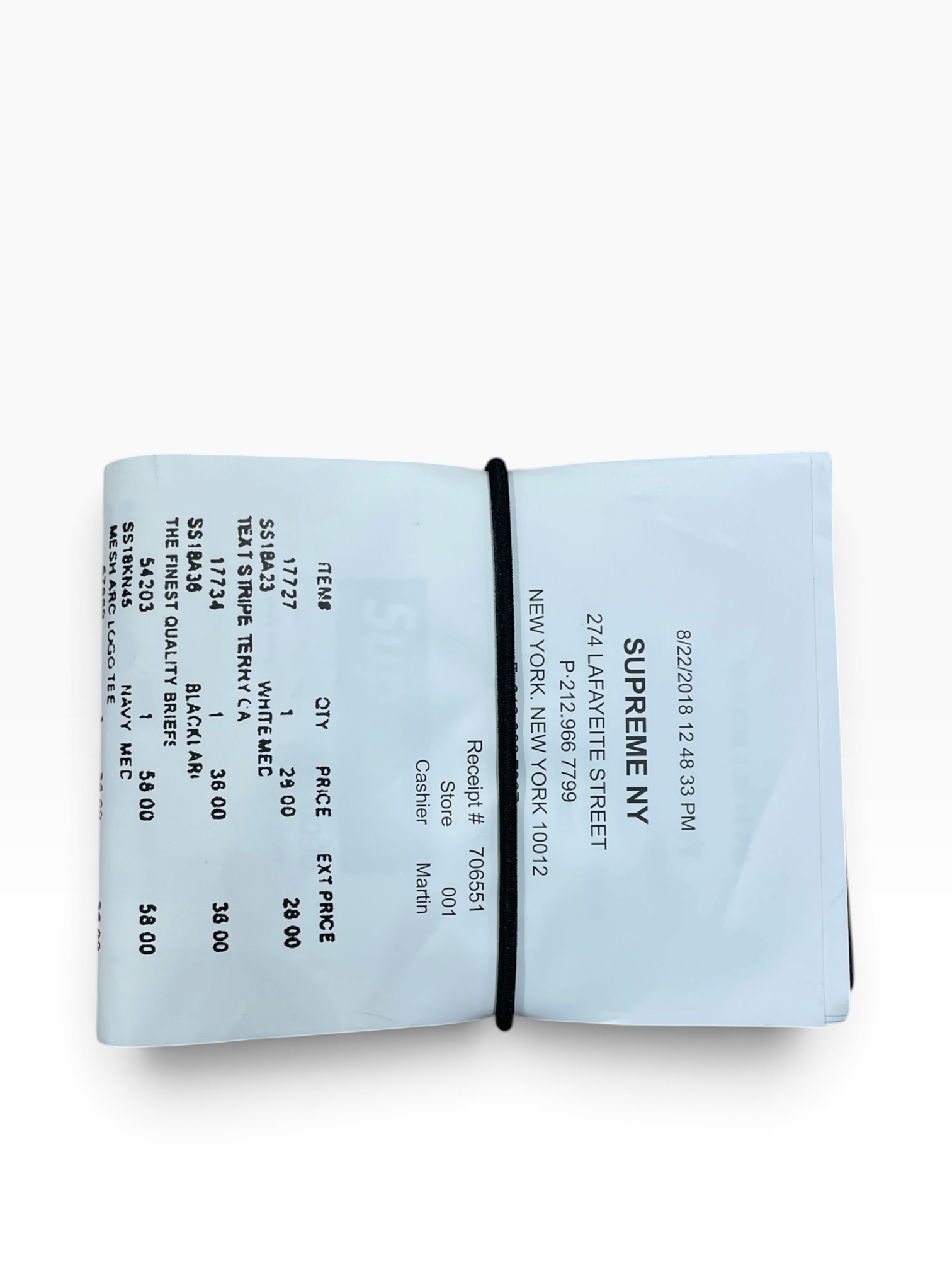 Maison Margiela/Supreme/Bifold Wallet/BLK/M's/MARGIELA X SUPREME RECEIPTS view 1