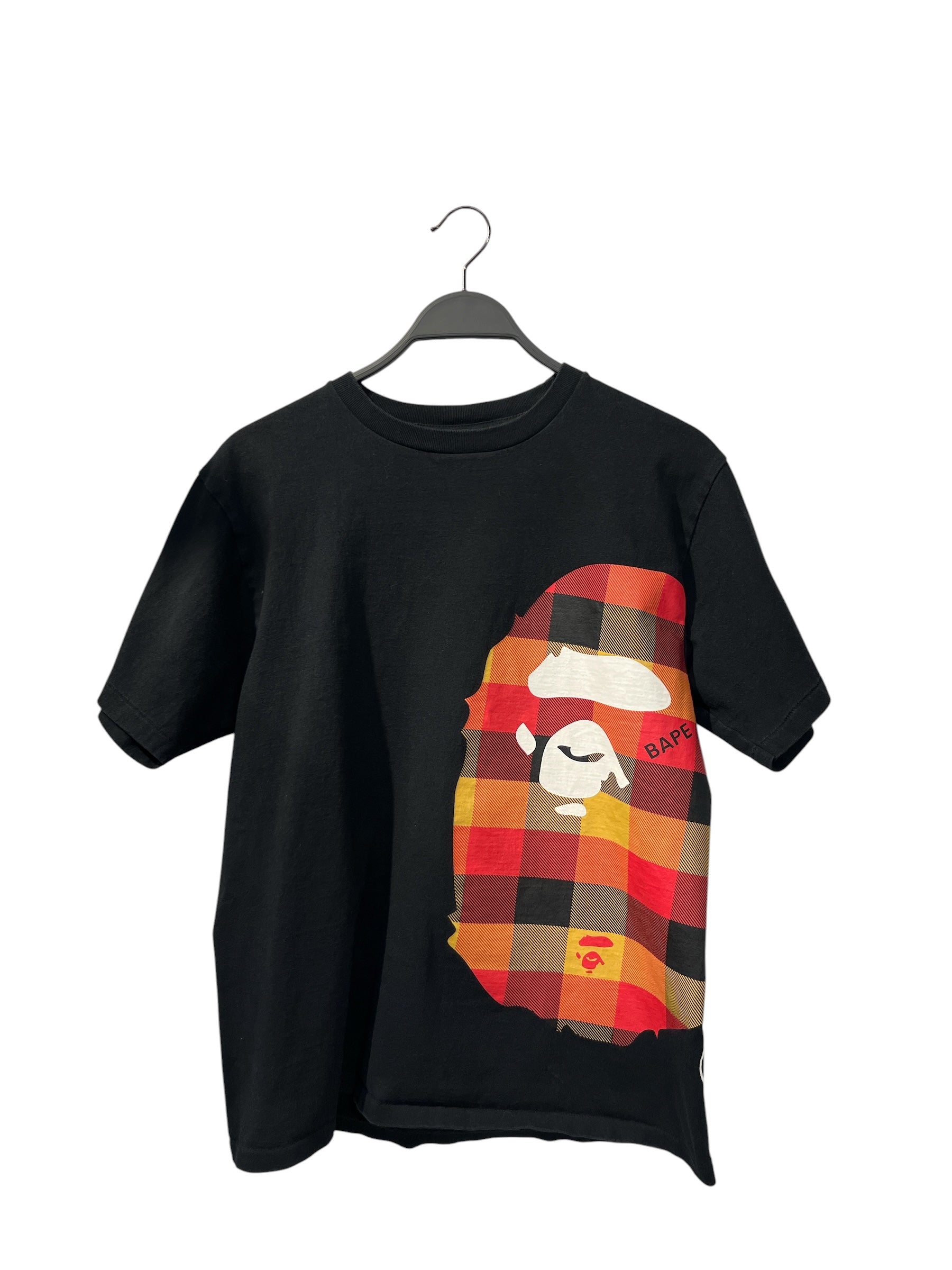 A BATHING APE/T-Shirt/M/Cotton/BLK/ORN/REDPLAIDAPE view 1