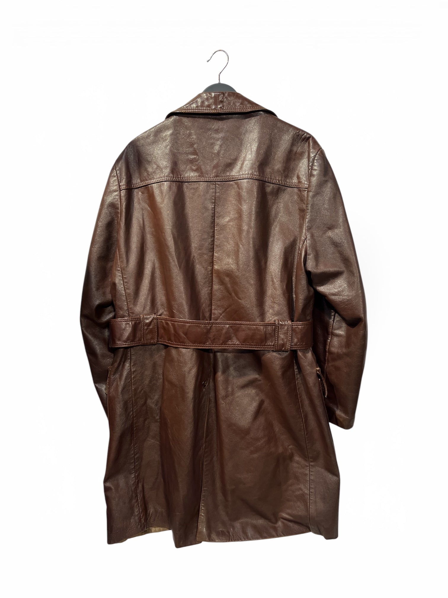CRESCO /Leather Jkt/42/Leather/BRW/LEATHER TRENCH WITH BELT view 2
