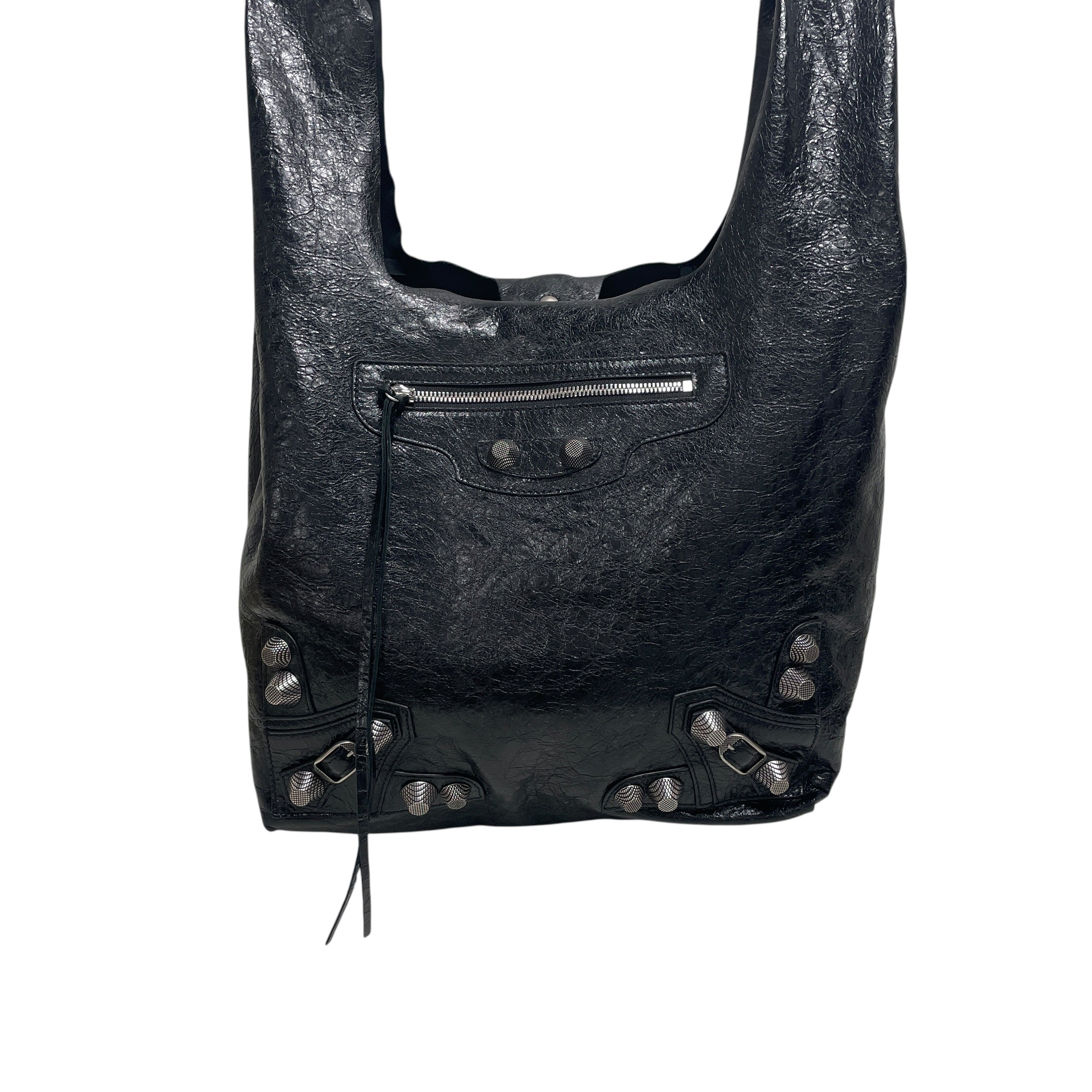 BALENCIAGA/Tote Bag/Leather/BLK/39WHV8Y, CAGOLE CRACKED view 1