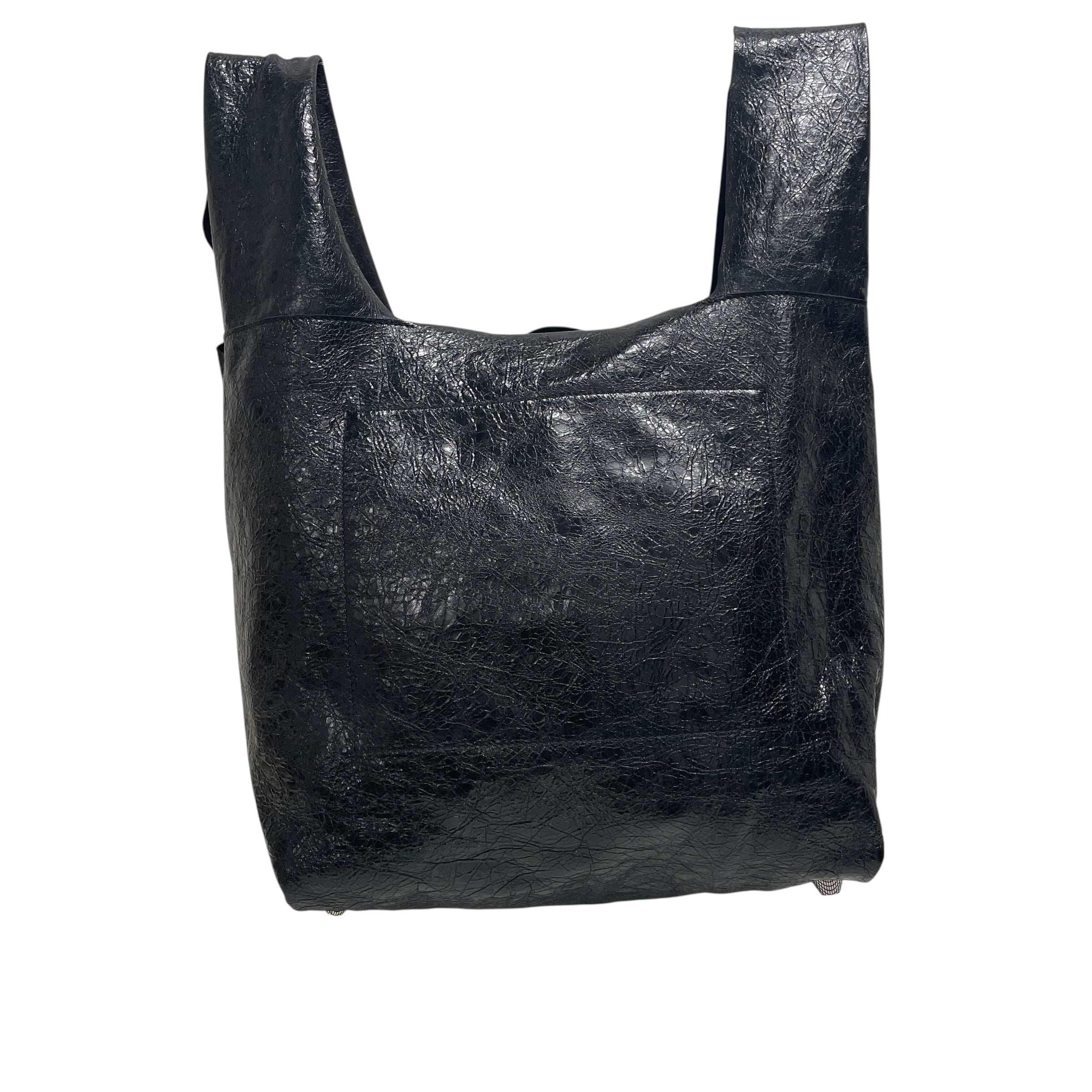 BALENCIAGA/Tote Bag/Leather/BLK/39WHV8Y, CAGOLE CRACKED view 2