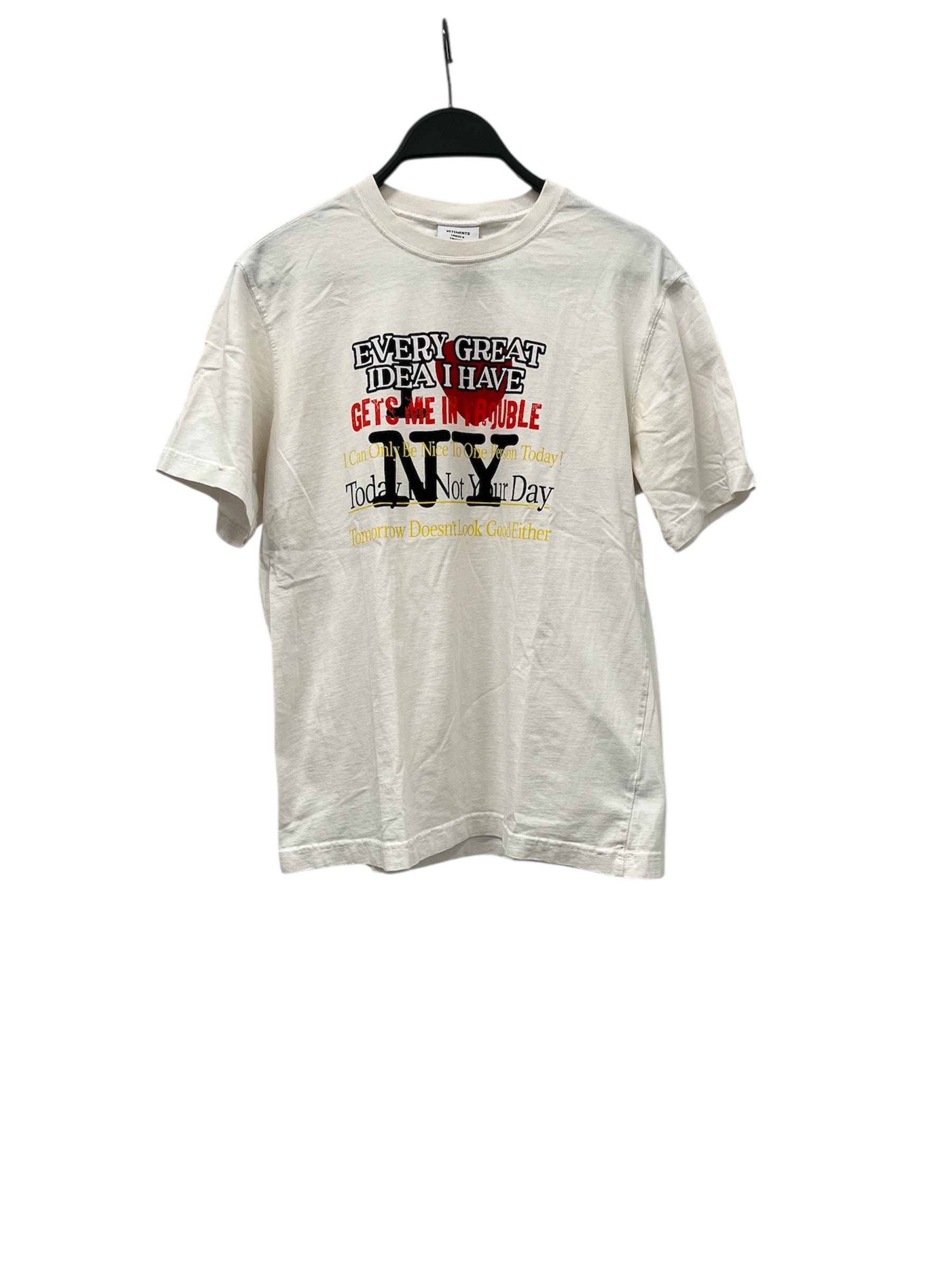 VETEMENTS/T-Shirt/S/Cotton/WHT/AW19 I LOVE NY view 1