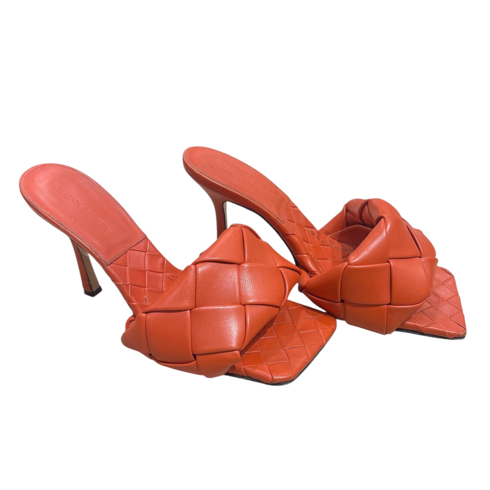BOTTEGA VENETA/Heels/US 7.5/Leather/ORN/WOVEN LIDO MULE view 1