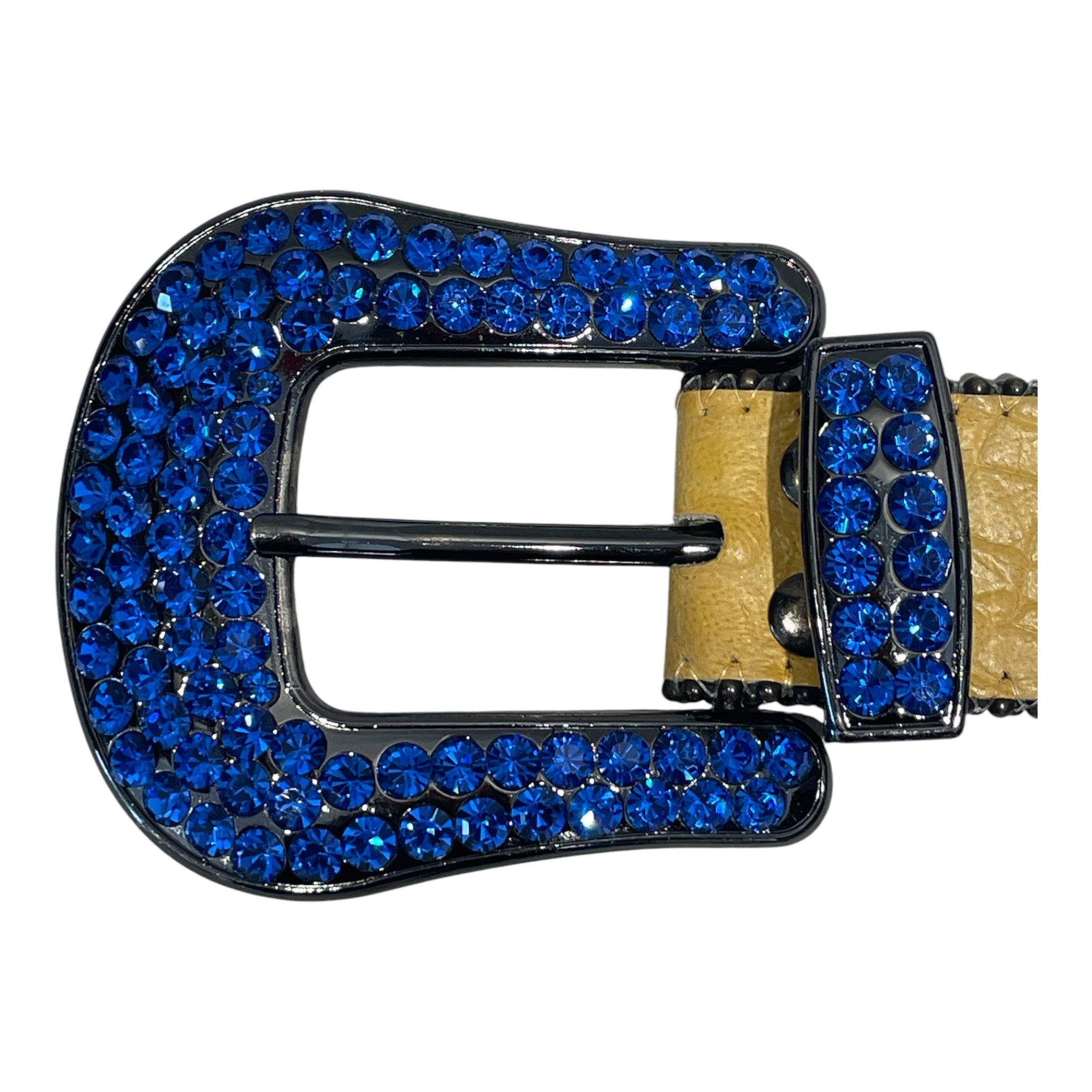 b.b.simon/Belt/Leather/YEL/BLUE AND GREY STUDDED BELT view 3