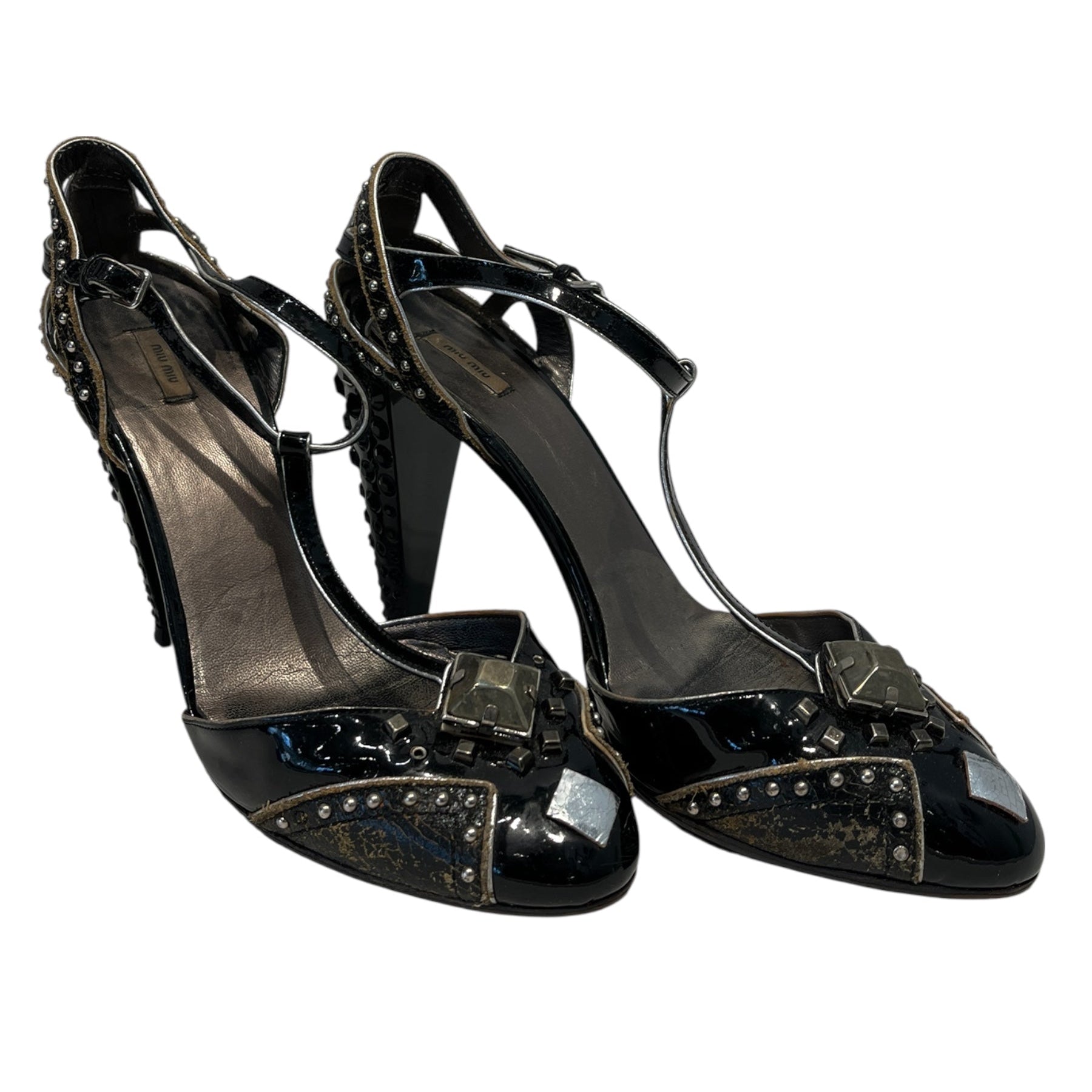 MIU MIU/Heels/EU 38.5/BLK/GEMSONTOE view 1