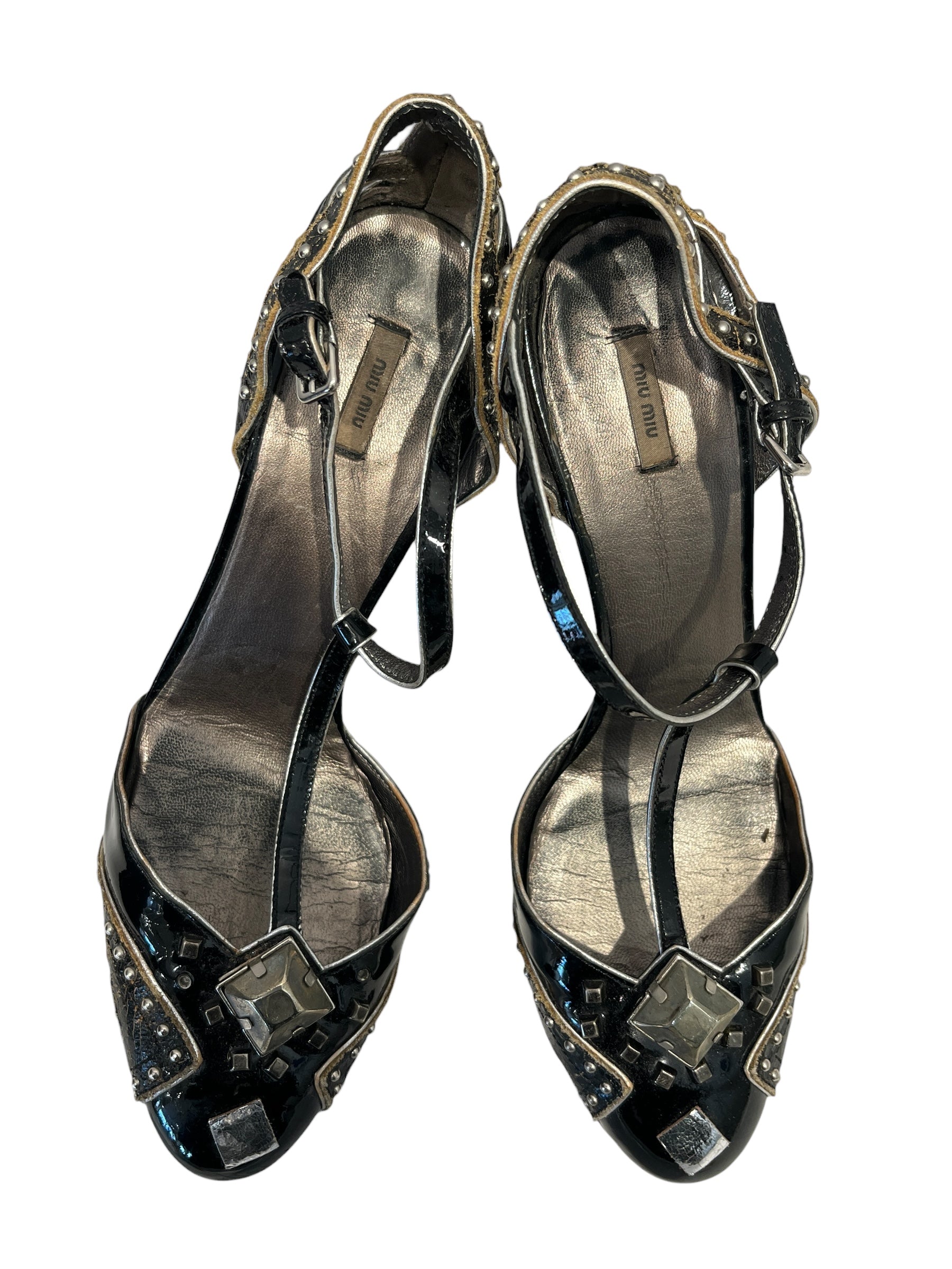 MIU MIU/Heels/EU 38.5/BLK/GEMSONTOE view 3