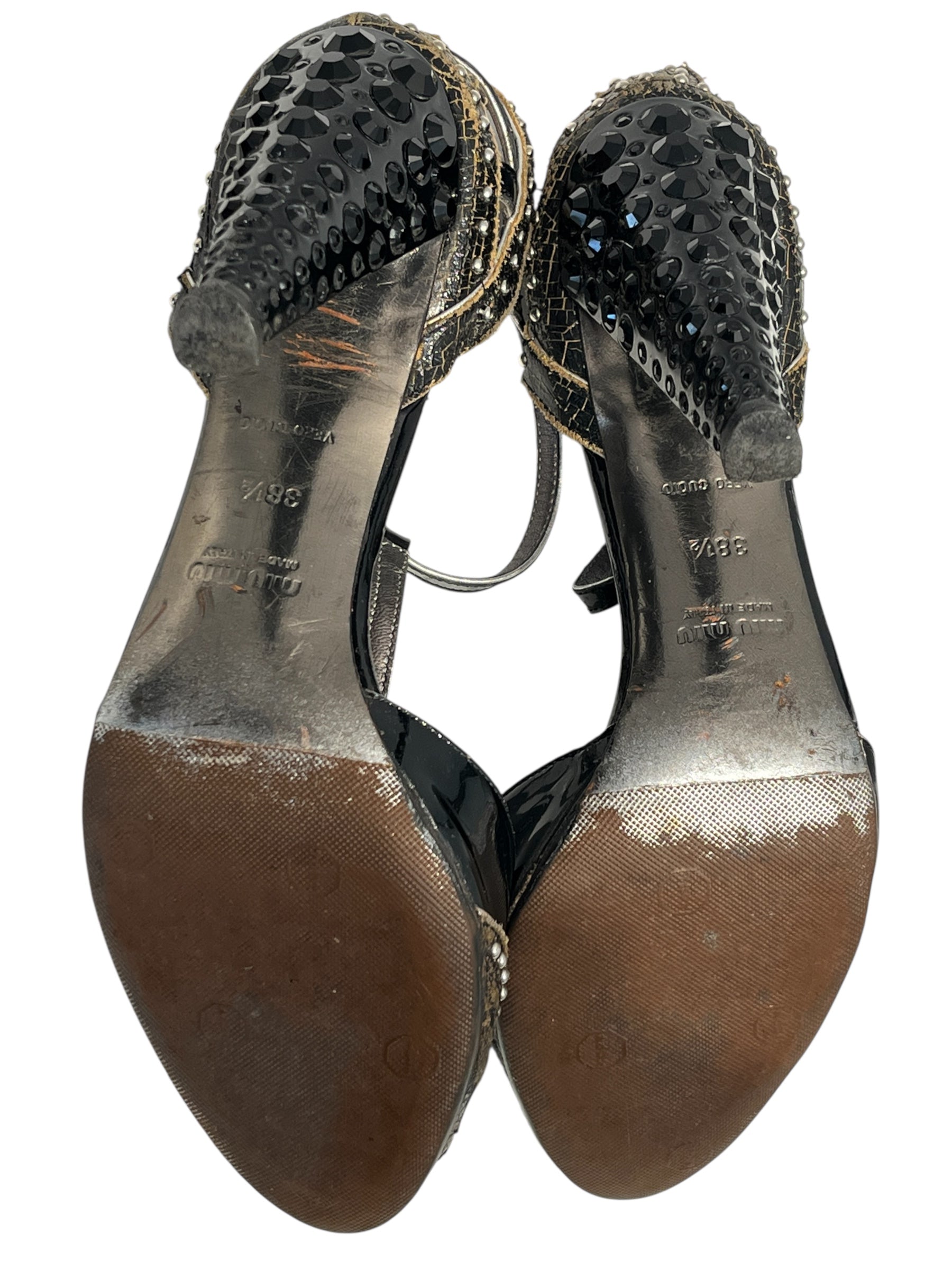 MIU MIU/Heels/EU 38.5/BLK/GEMSONTOE view 5