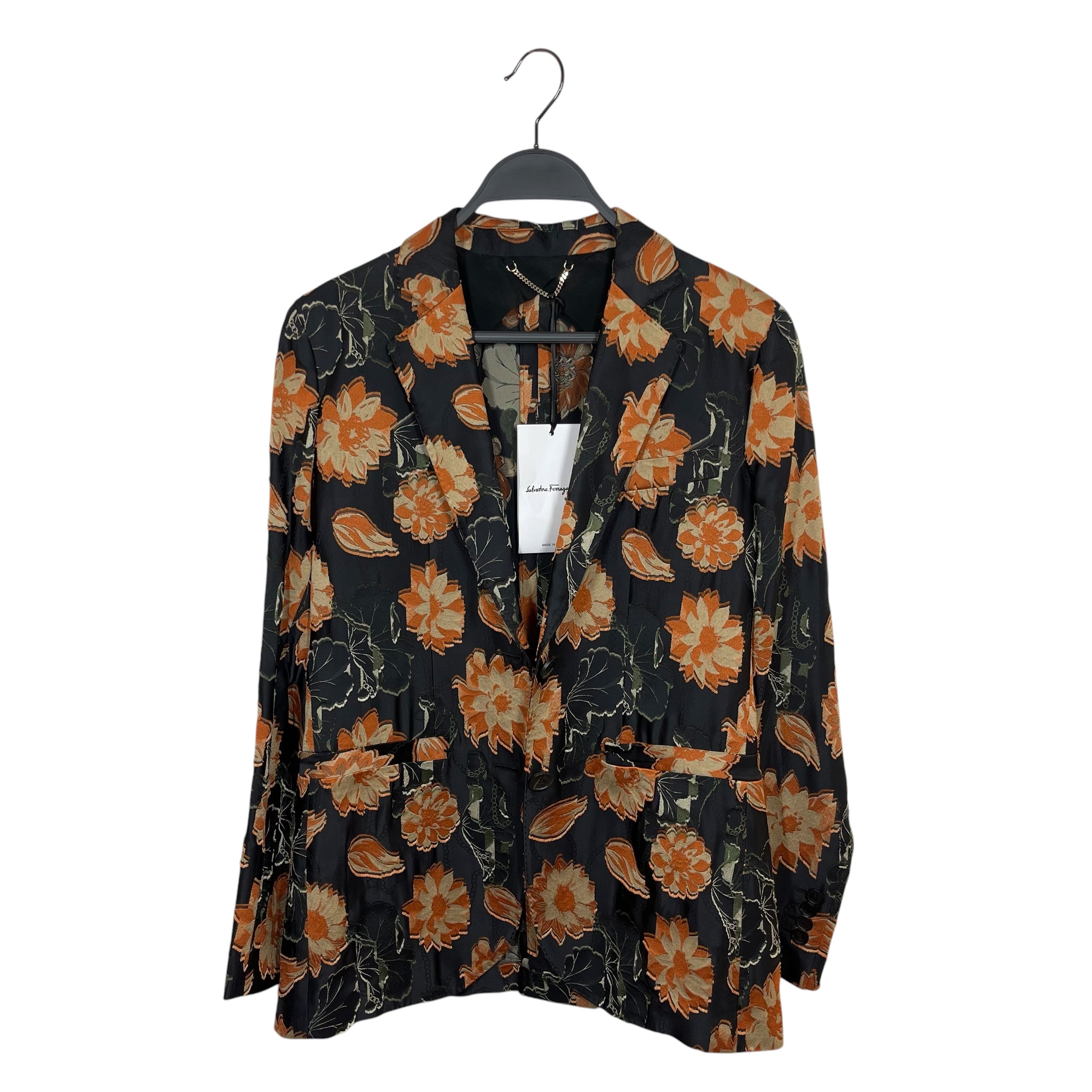 Salvatore Ferragamo/Coat/36/Floral Pattern/Polyester/BLK/Floral Print Blazer view 1