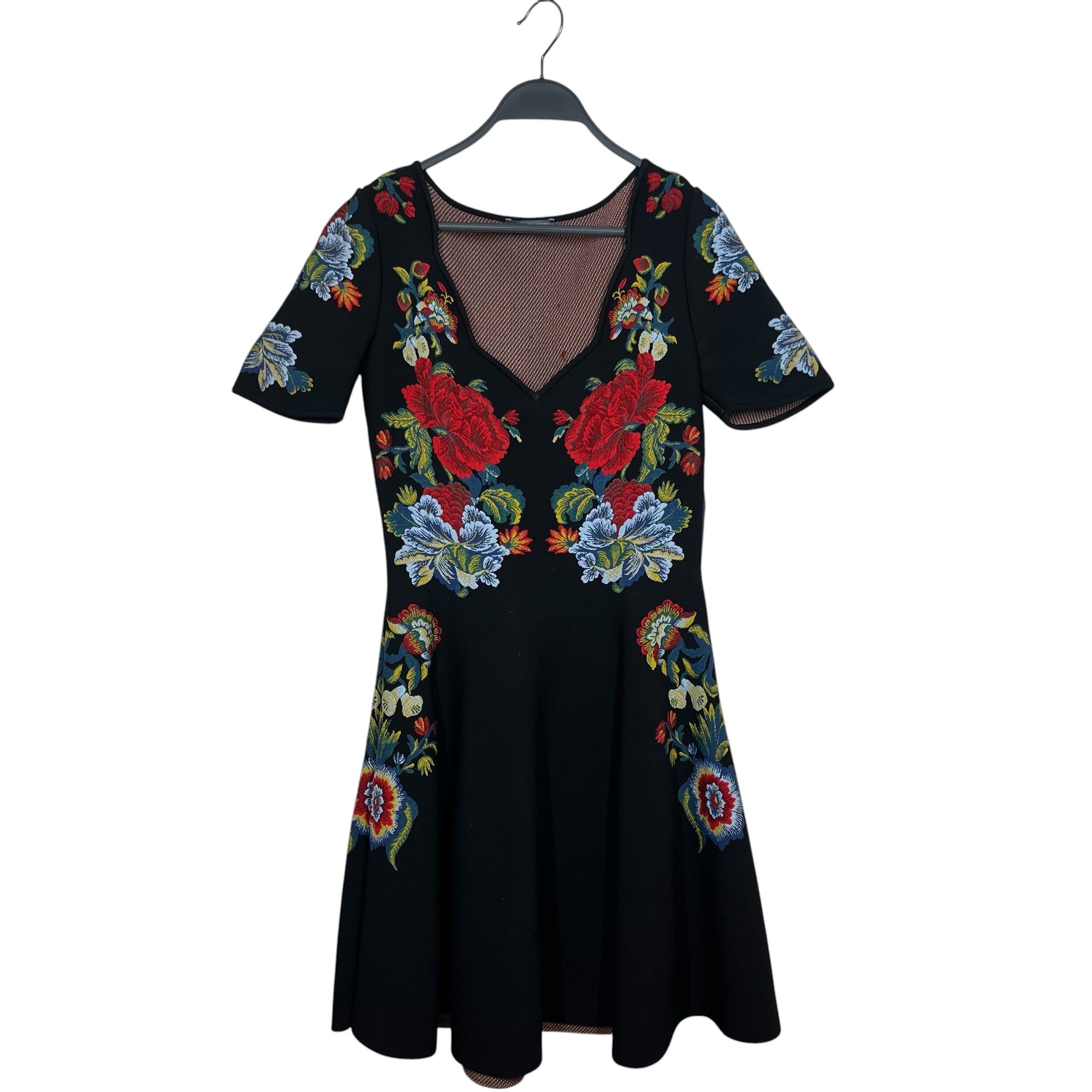 Alexander McQueen/SS Dress/L/Floral Pattern/Silk/BLK/Floral Jacquard Knit view 1