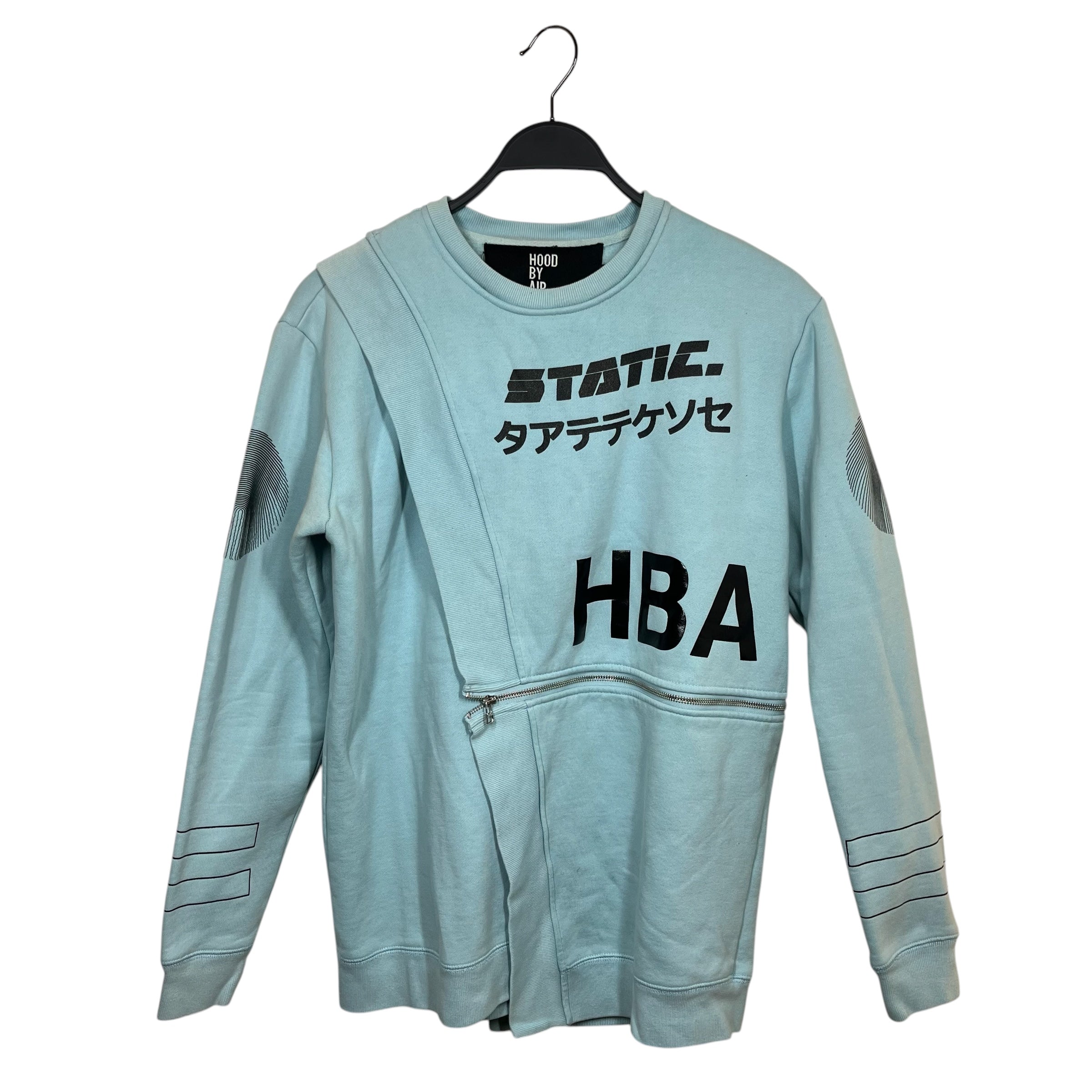 HOOD BY AIR./Heavy Sweater/M/Cotton/BLU/statix zipper crewneck view 1