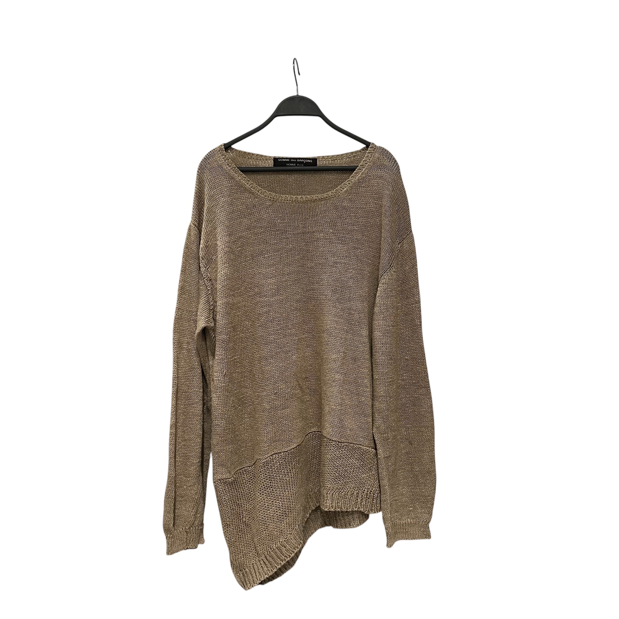 COMME des GARCONS HOMME PLUS/Sweater/L/Linen/BEG/Pullover/HOMME PLUS ASYMMECTRIC SWTR view 1