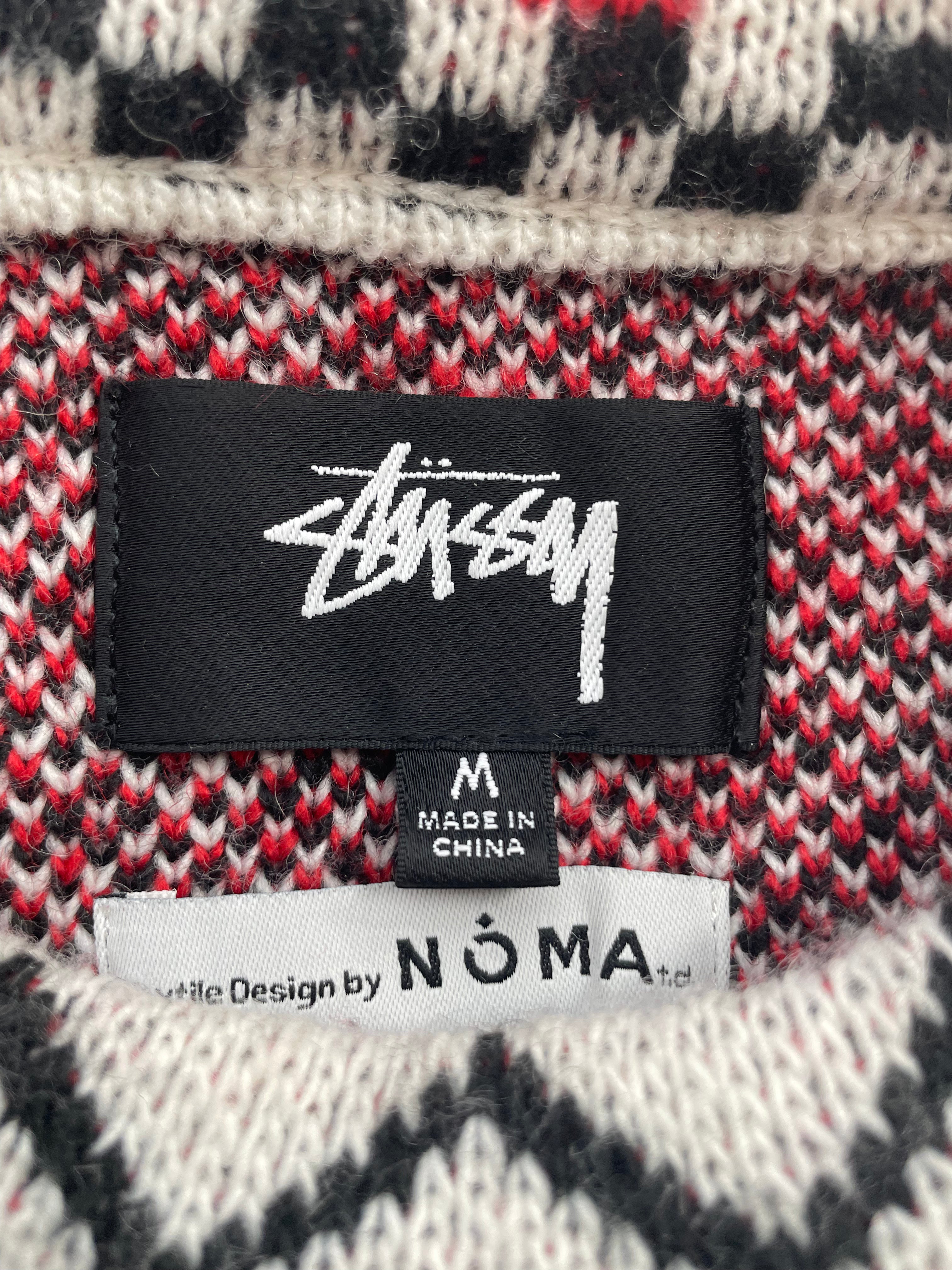 STUSSY/NOMA t.d./Sweater/M/All Over Print/Cotton/WHT/knit view 3