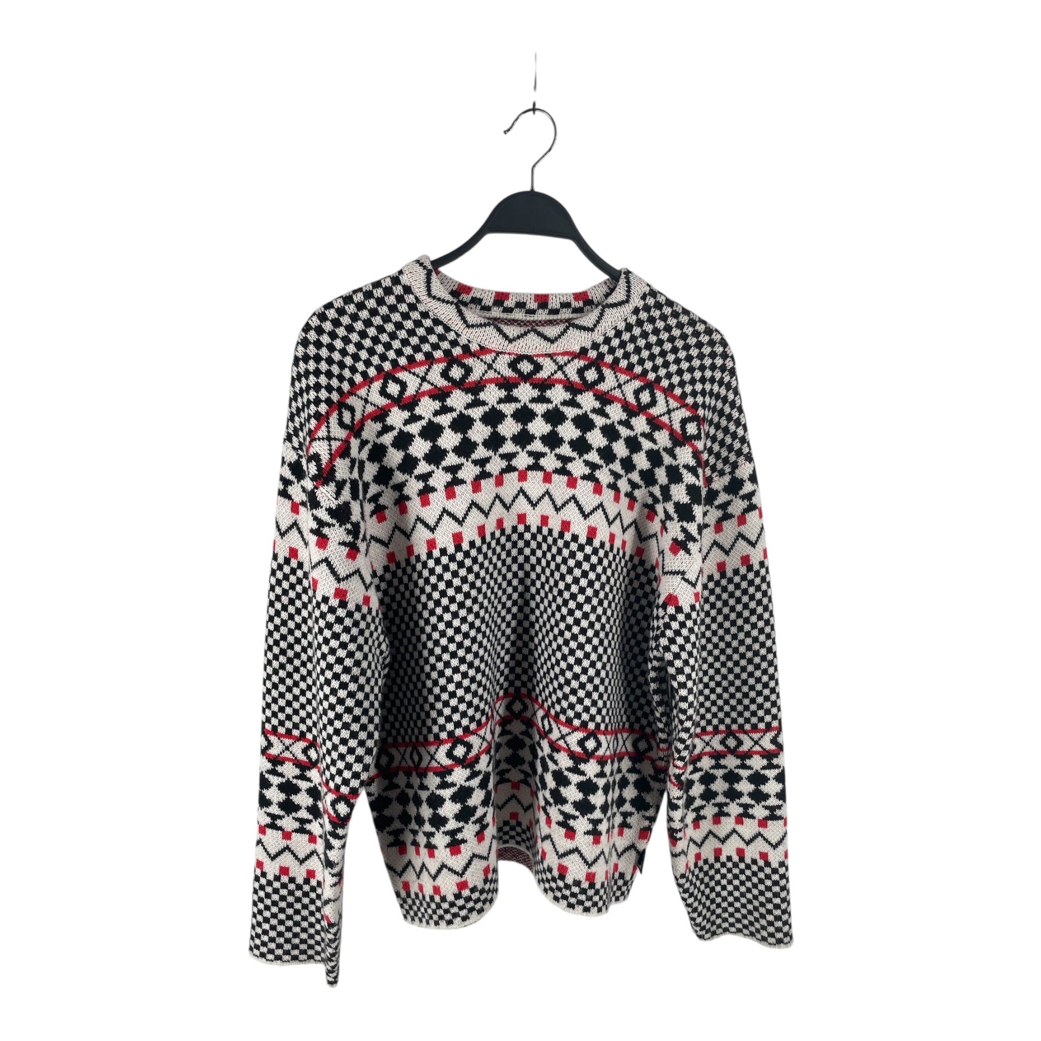 STUSSY/NOMA t.d./Sweater/M/All Over Print/Cotton/WHT/knit view 1