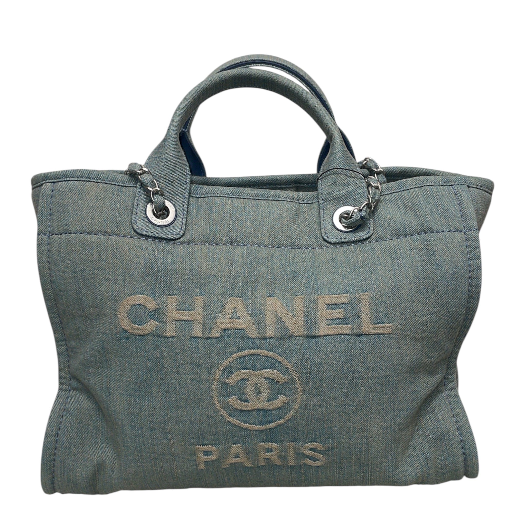 CHANEL/Cross Body Bag/Denim/BLU/Large Shopping Bag view 1