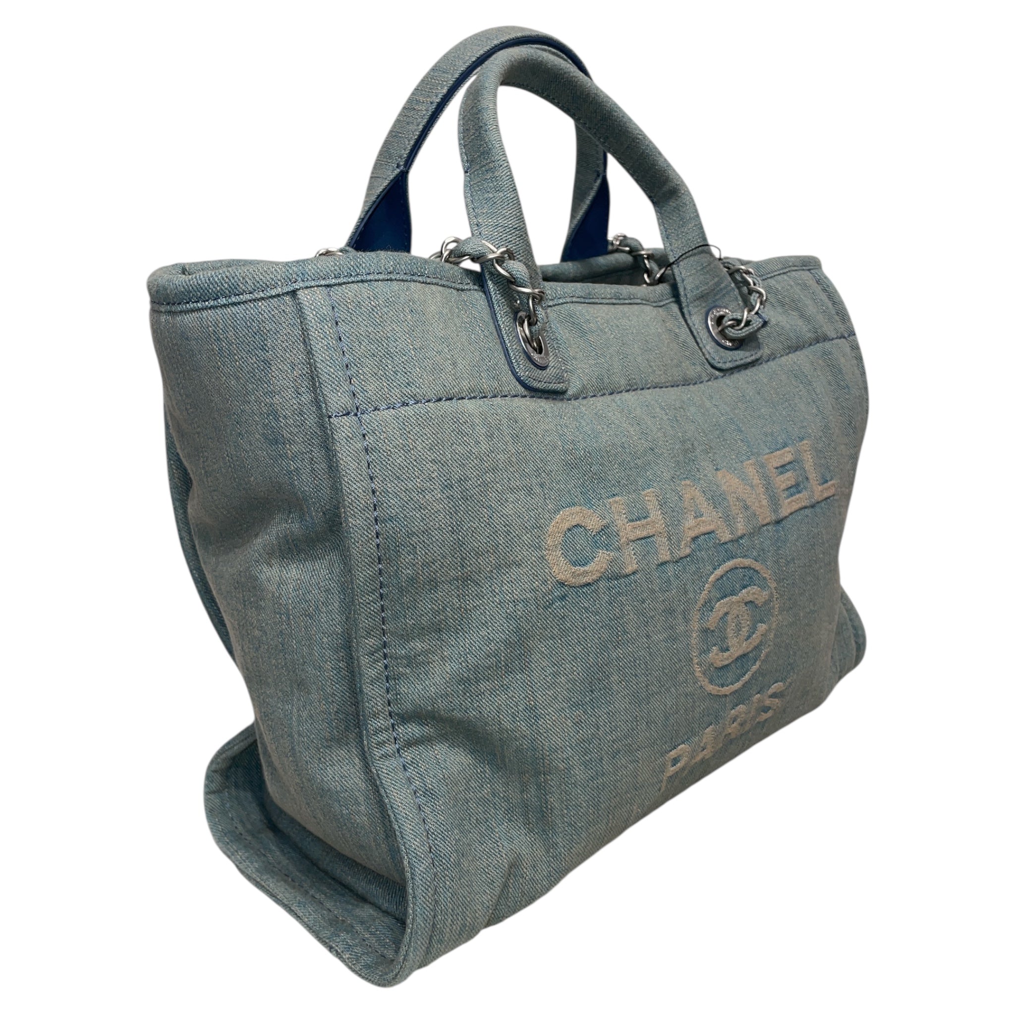 CHANEL/Cross Body Bag/Denim/BLU/Large Shopping Bag view 3