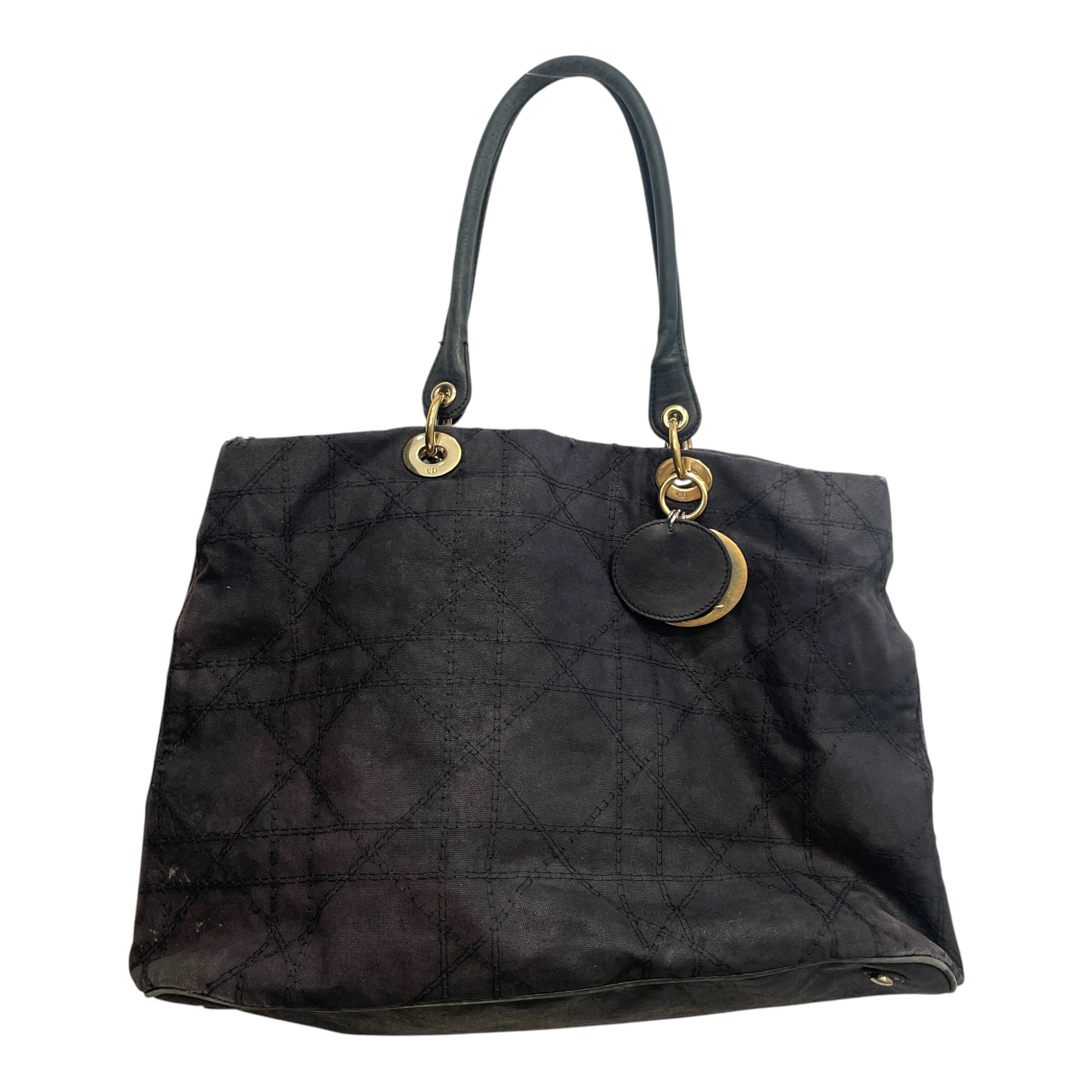 Christian Dior/Tote Bag/Cotton/BLK/Quilted Cloth Tote view 1
