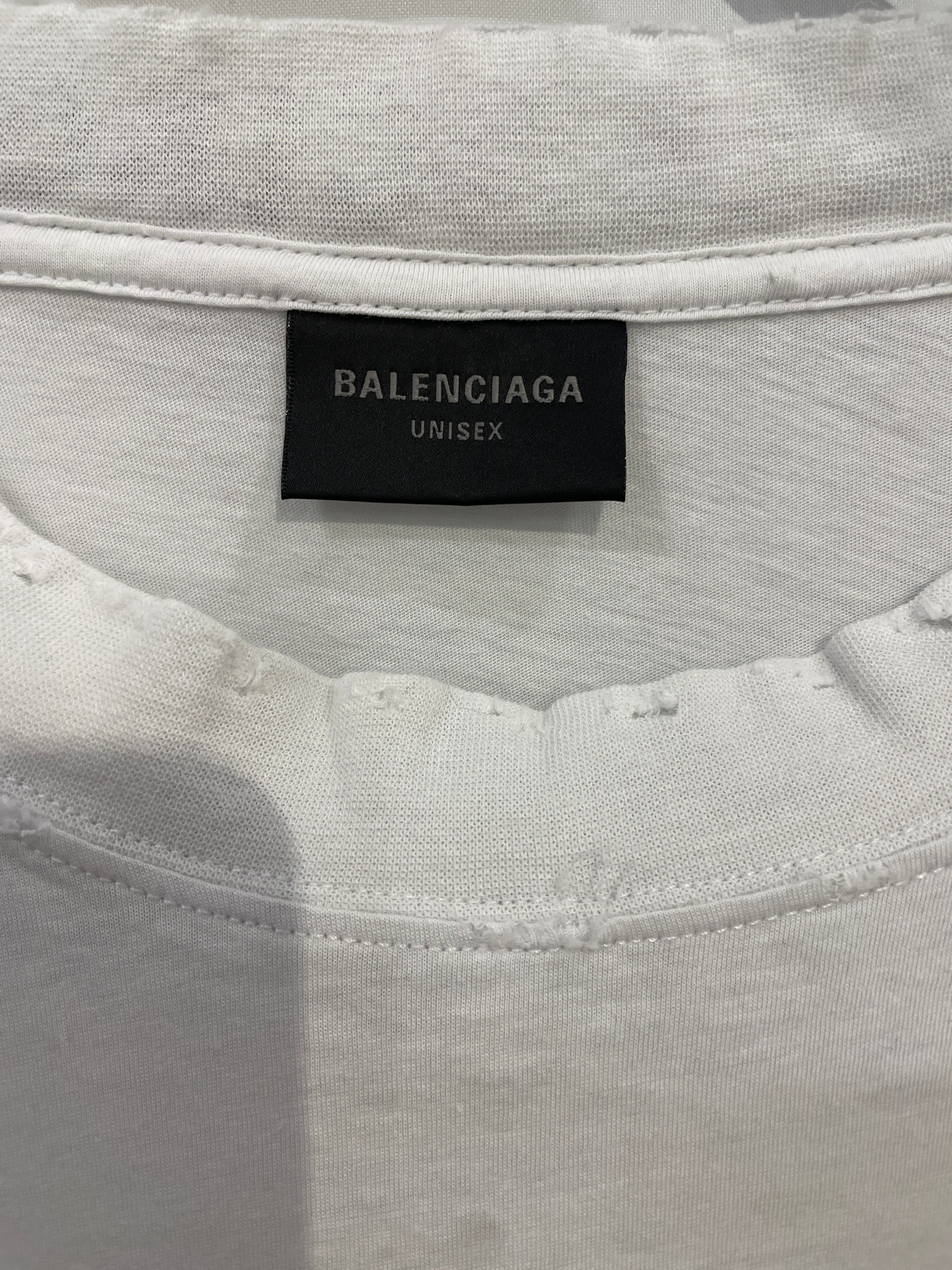 BALENCIAGA/T-Shirt/XL/Cotton/WHT/BALENCIAGA COLLAR WHT view 3