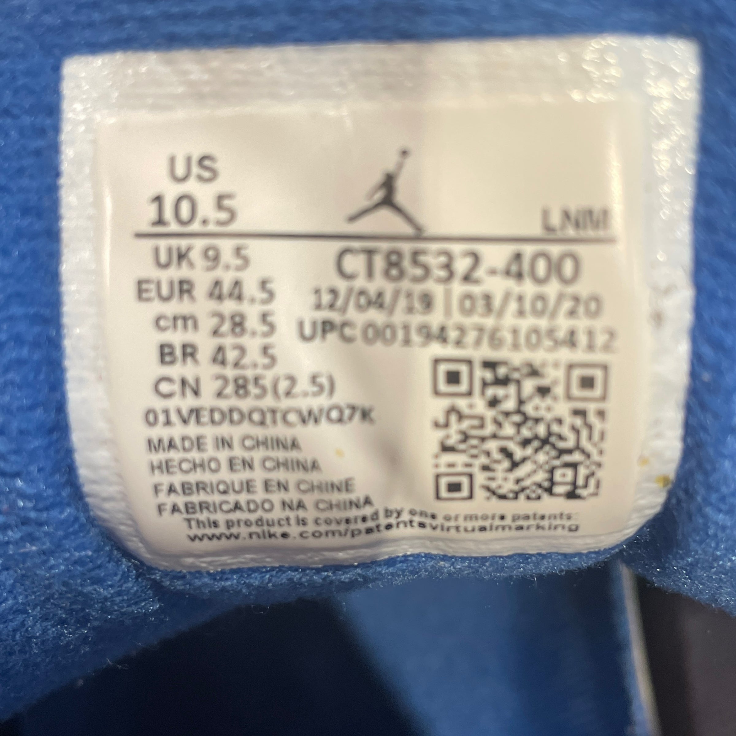 NIKE/Hi-Sneakers/US 10.5/BLU/Jordan 3 Retro view 3