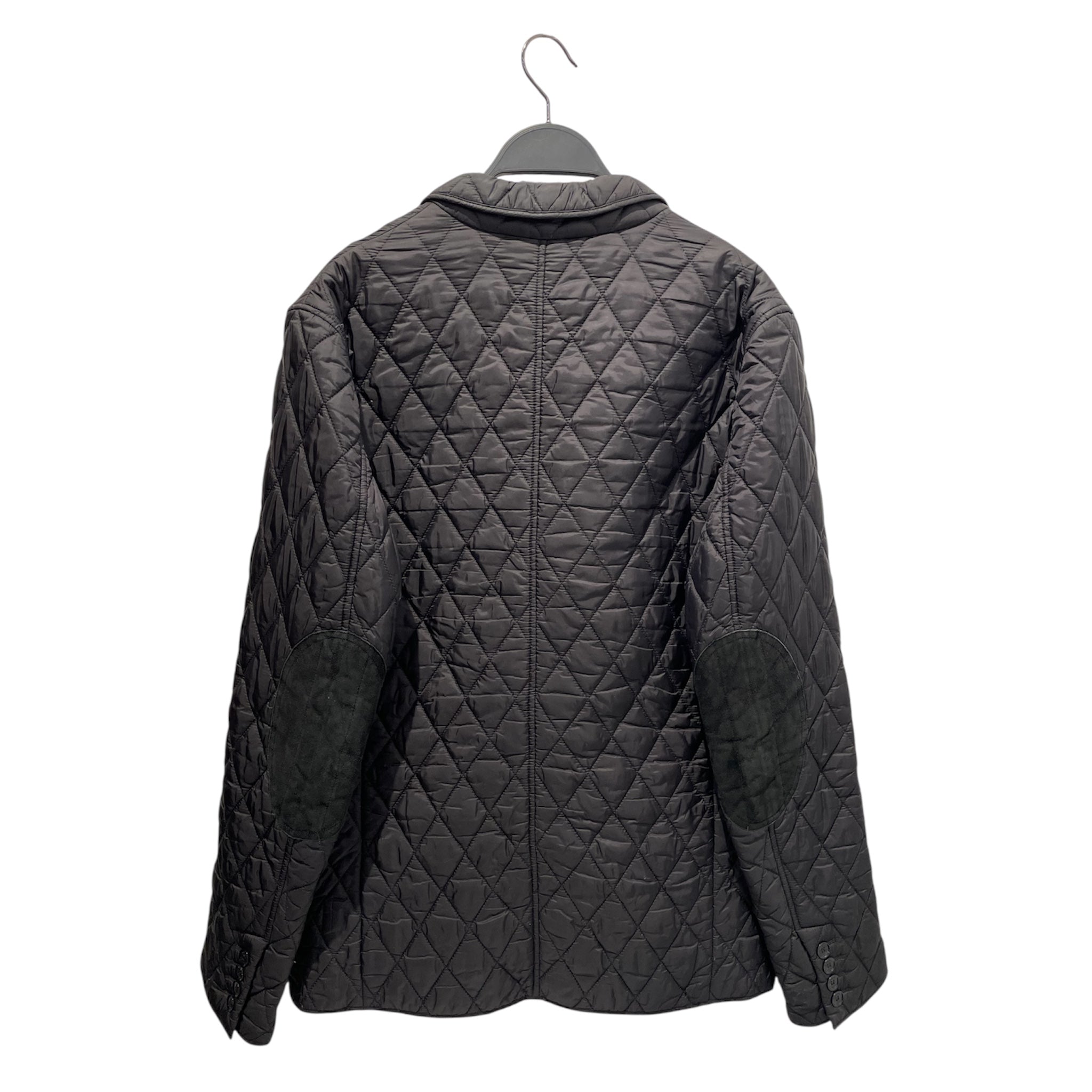 BURBERRY LONDON/Quilted Jkt/M/Nylon/BLK/Single Breasted/BLAZER W SUEDE ELBOWS view 2